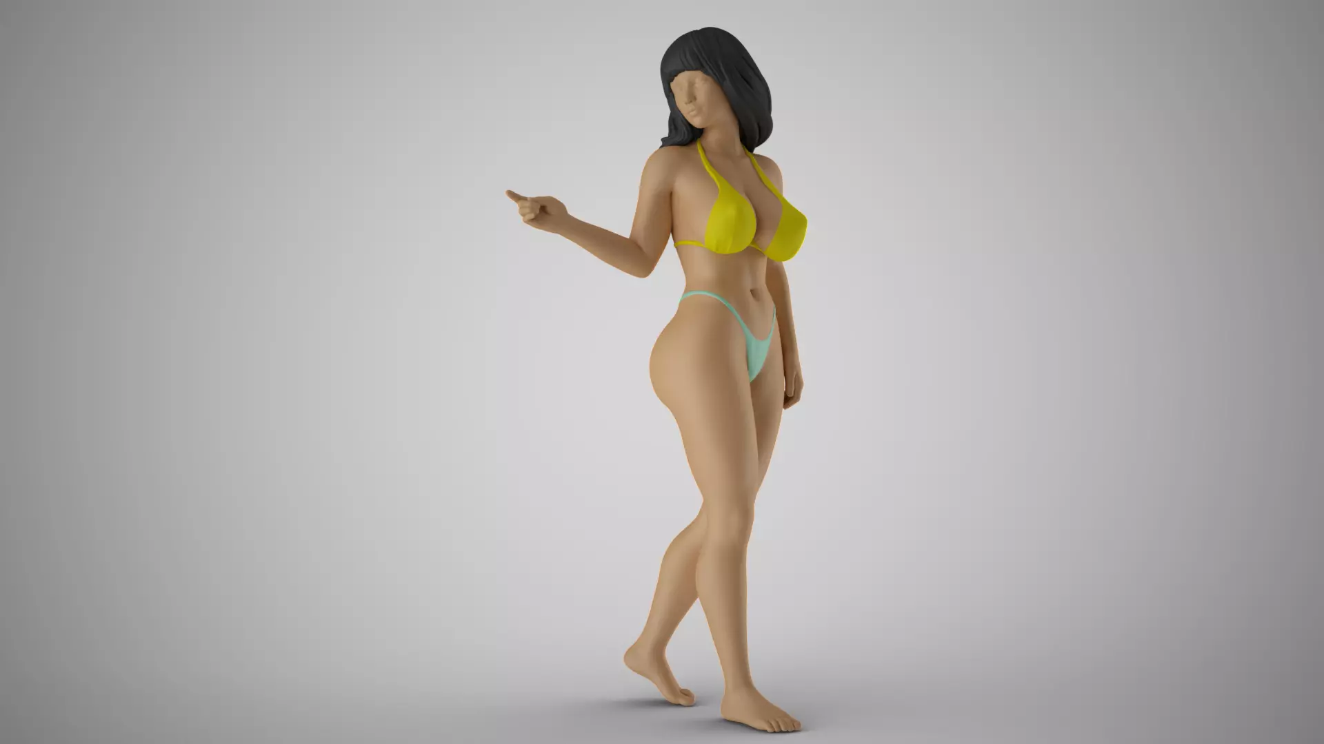 Woman Showing Back Side 3D print model_0