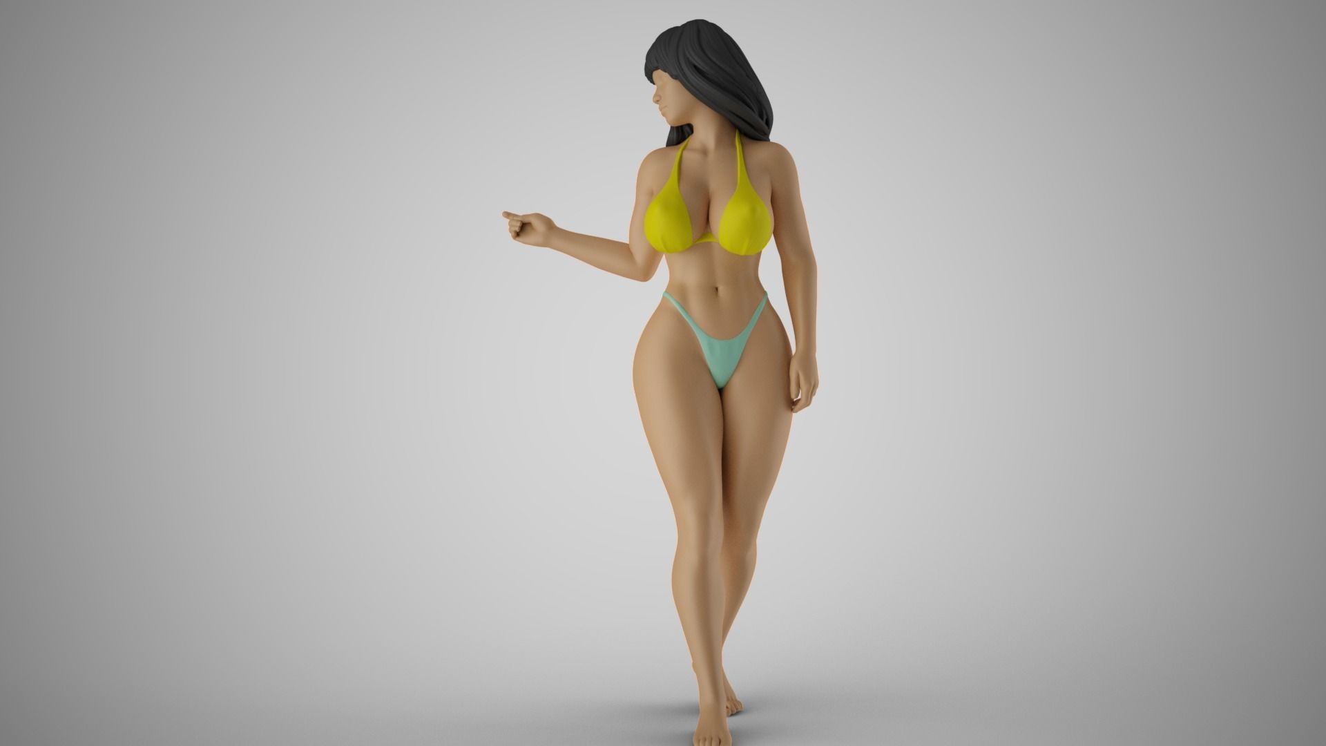 Woman Showing Back Side 3D print model_10