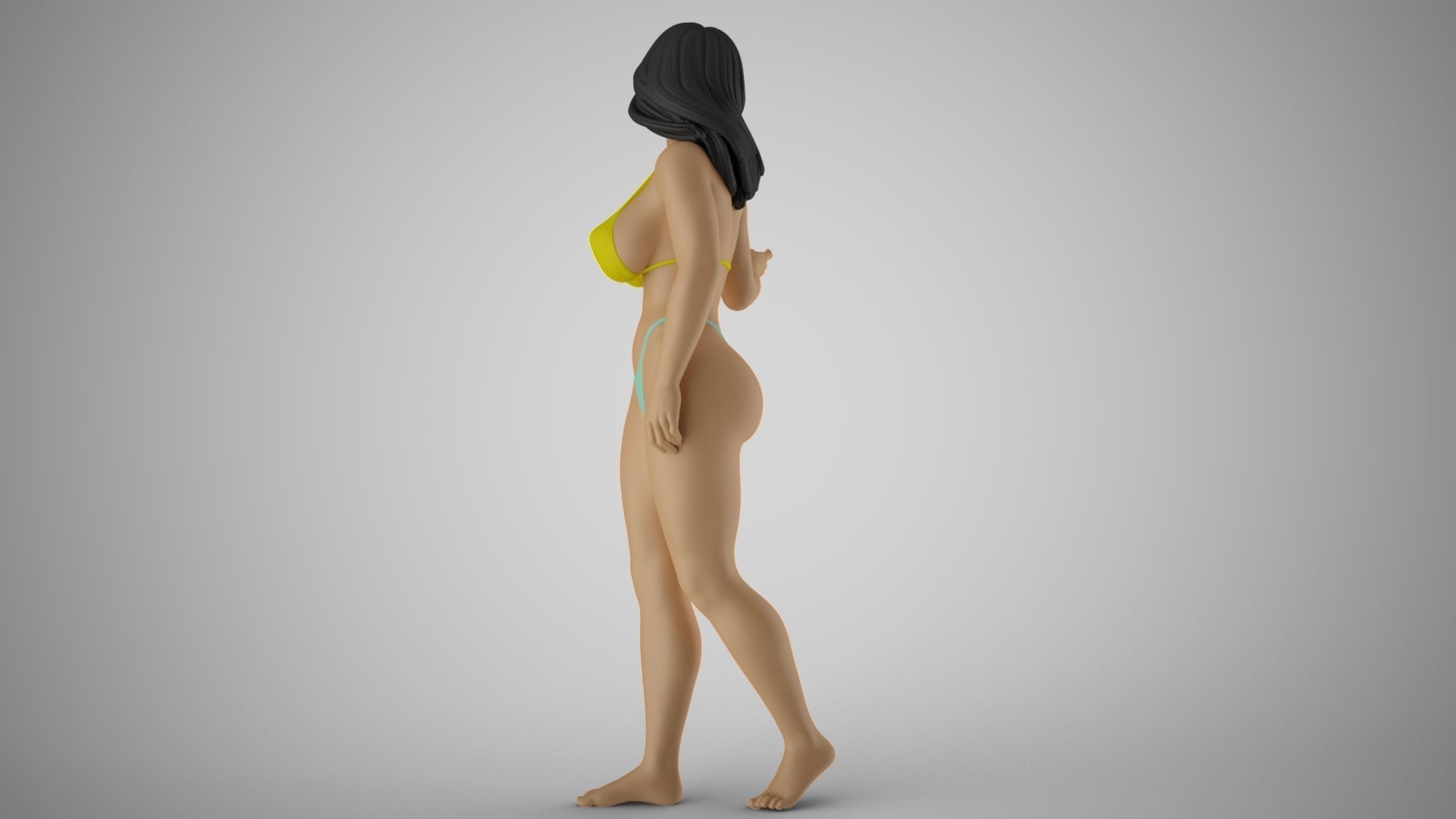Woman Showing Back Side 3D print model_8