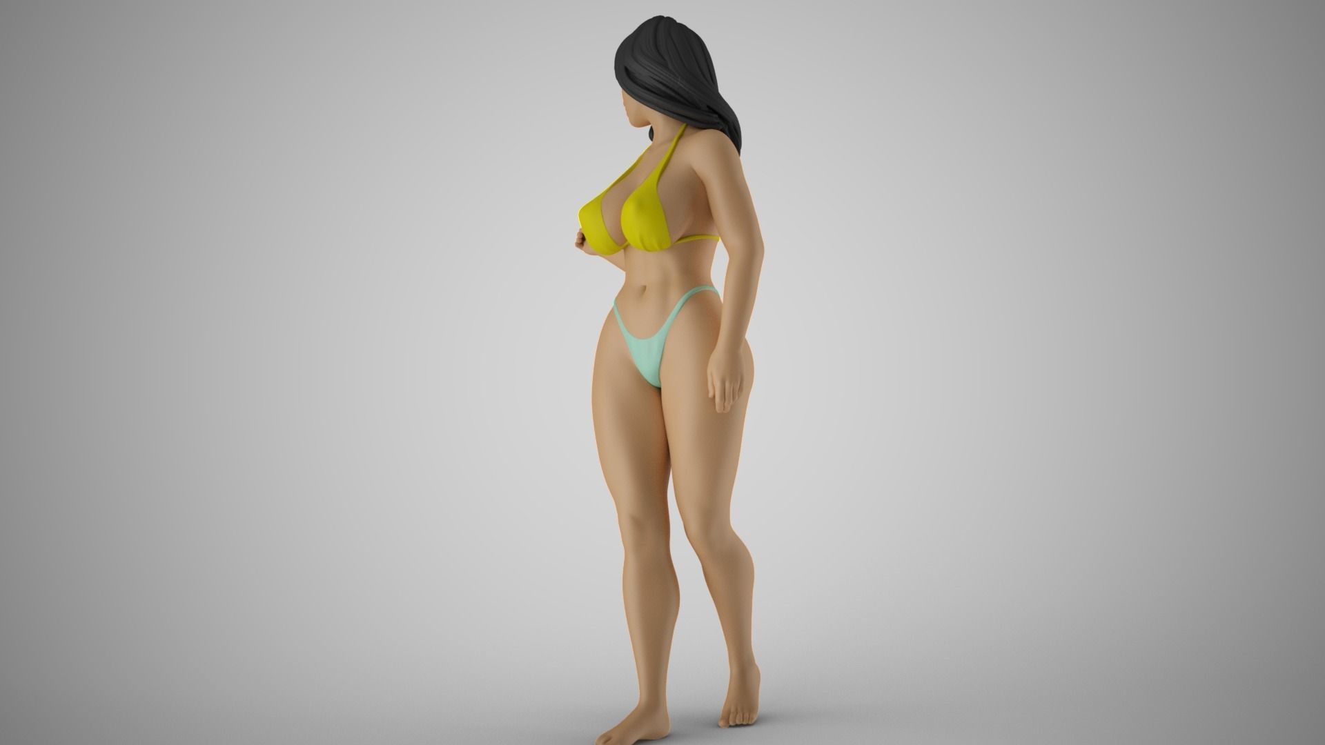 Woman Showing Back Side 3D print model_9