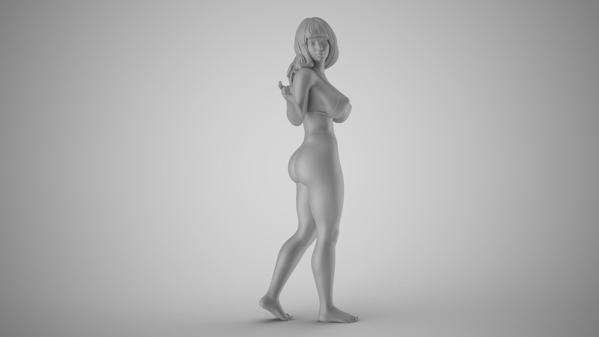 Woman Showing Back Side 3D print model_3