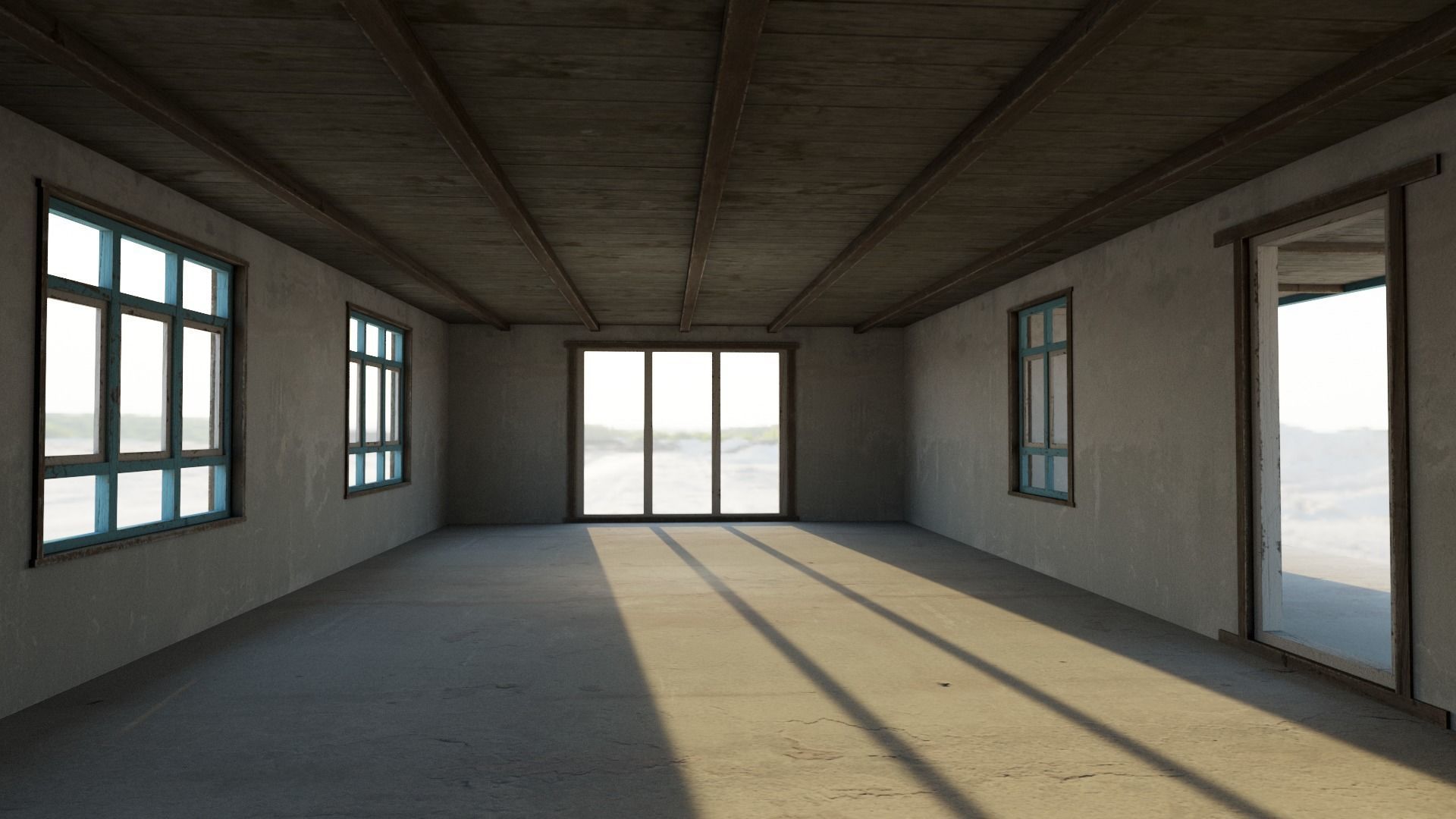 Mountain Hotel Low-poly 3D model_4