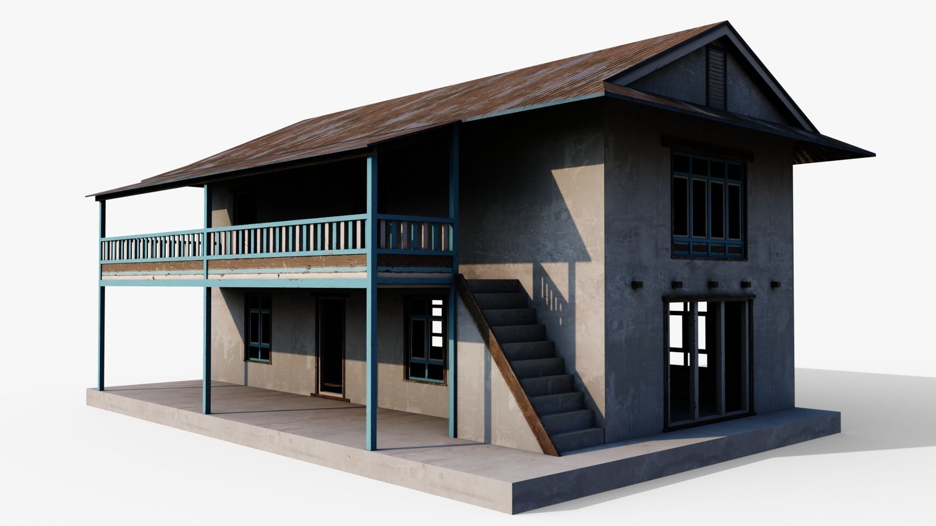 Mountain Hotel Low-poly 3D model_10