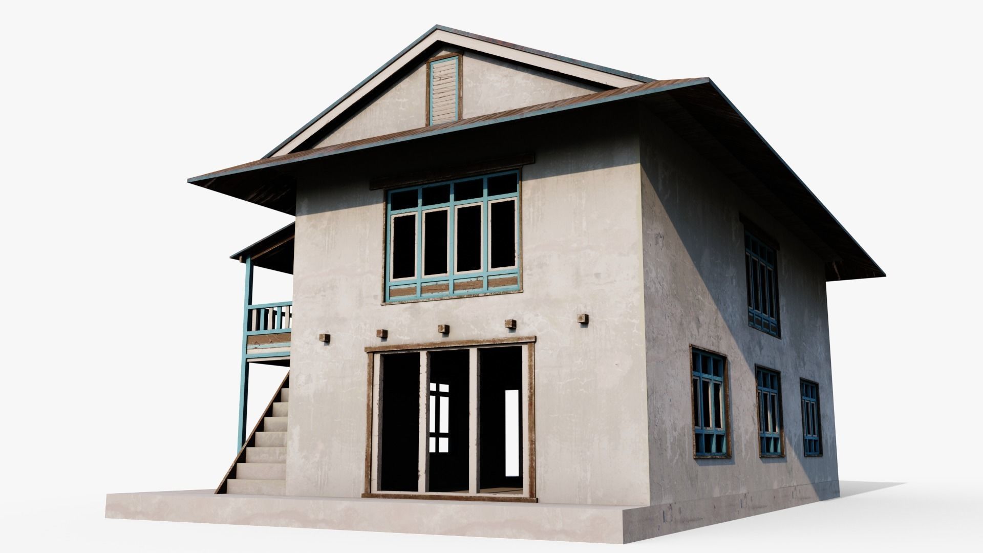 Mountain Hotel Low-poly 3D model_1