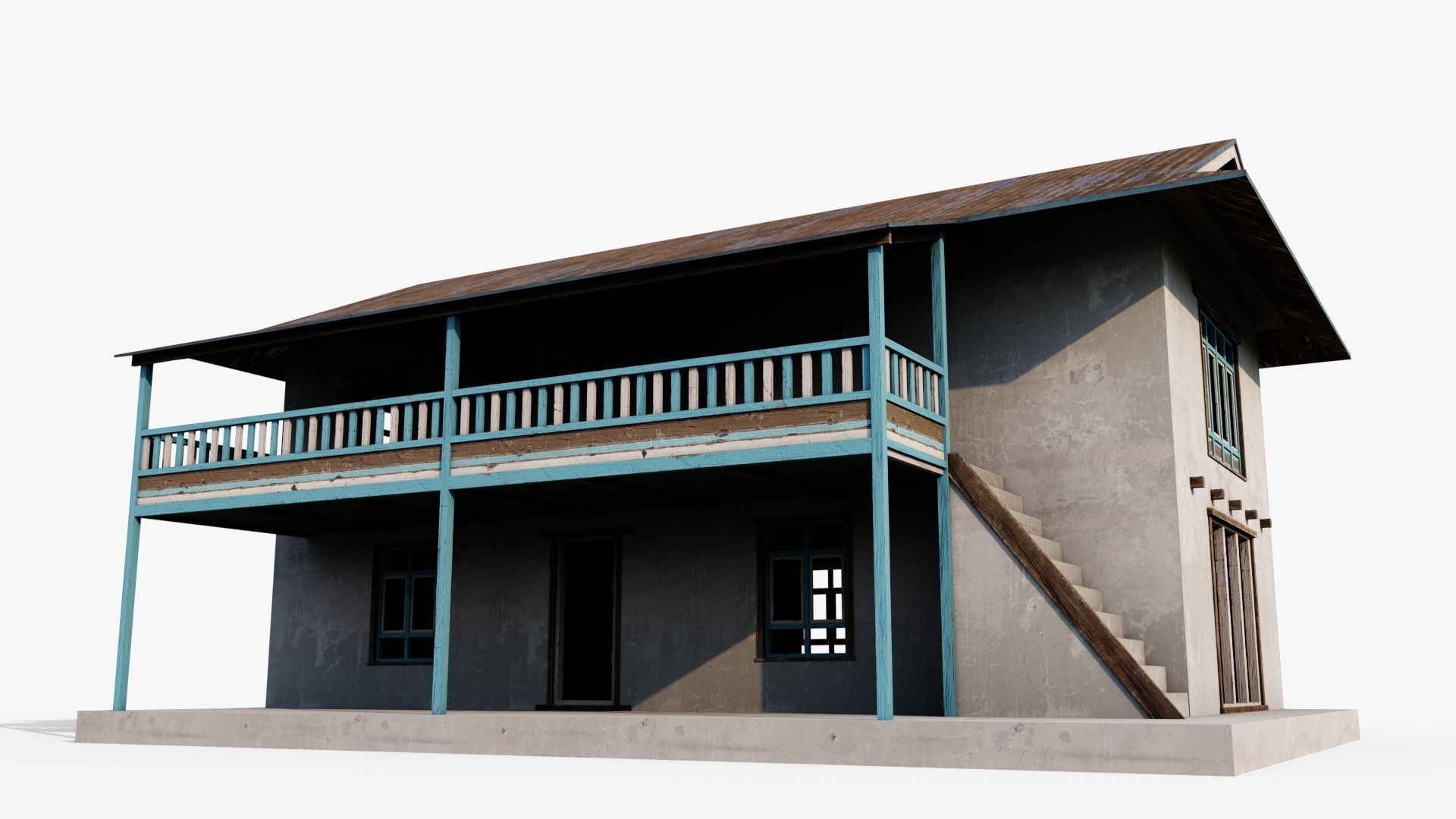 Mountain Hotel Low-poly 3D model_3