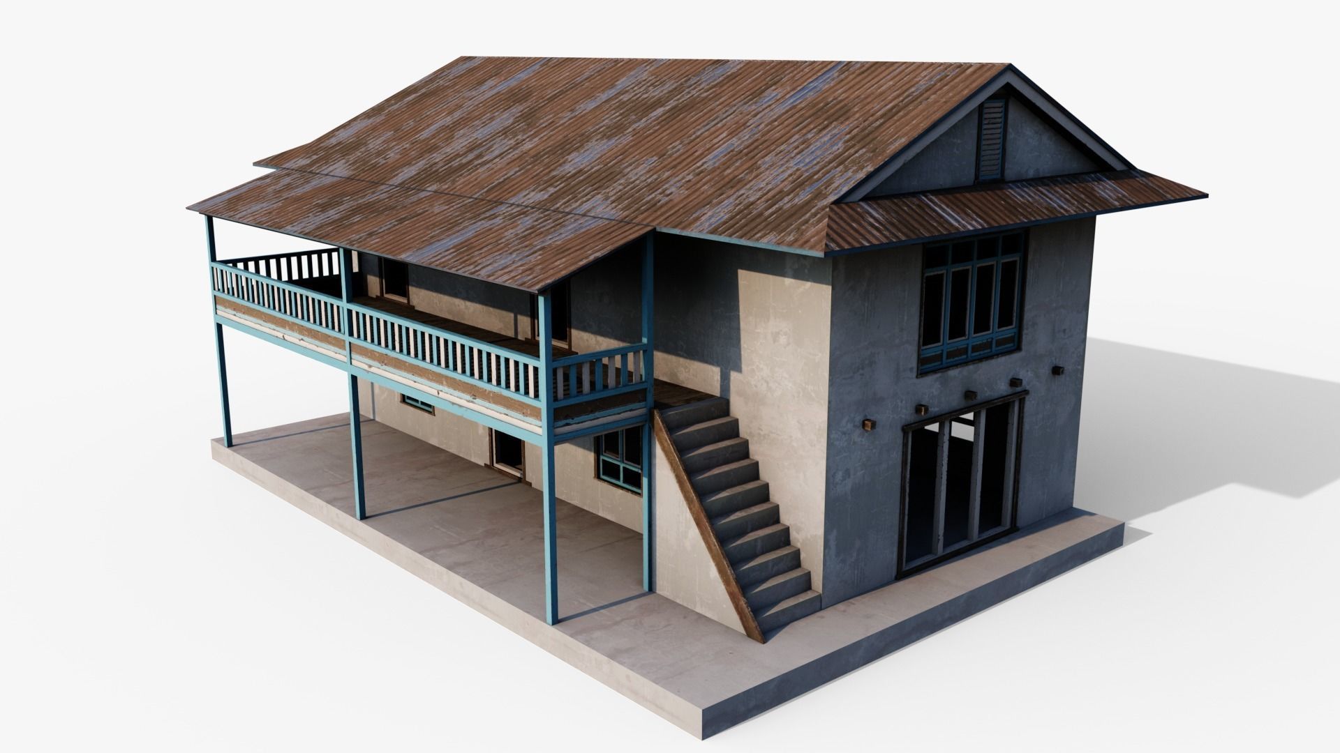 Mountain Hotel Low-poly 3D model_2