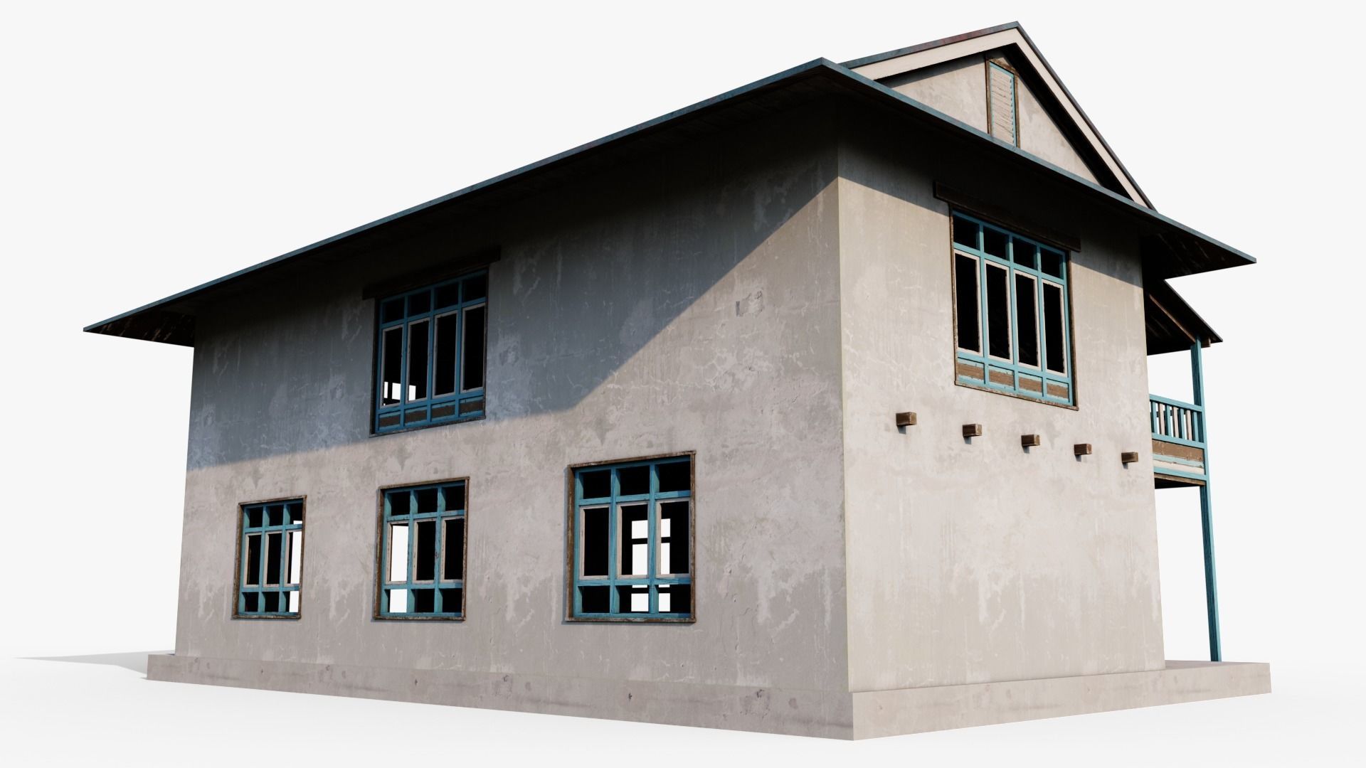 Mountain Hotel Low-poly 3D model_7