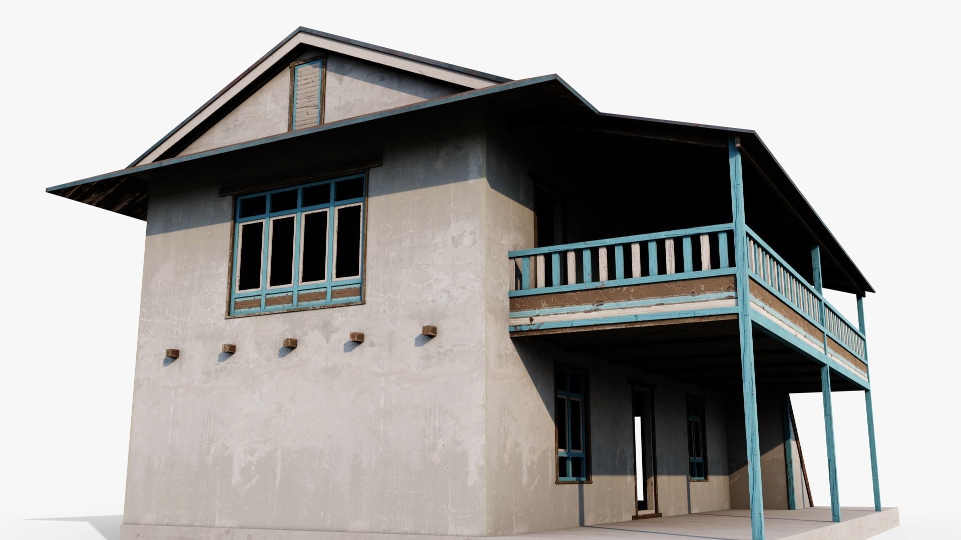 Mountain Hotel Low-poly 3D model_8