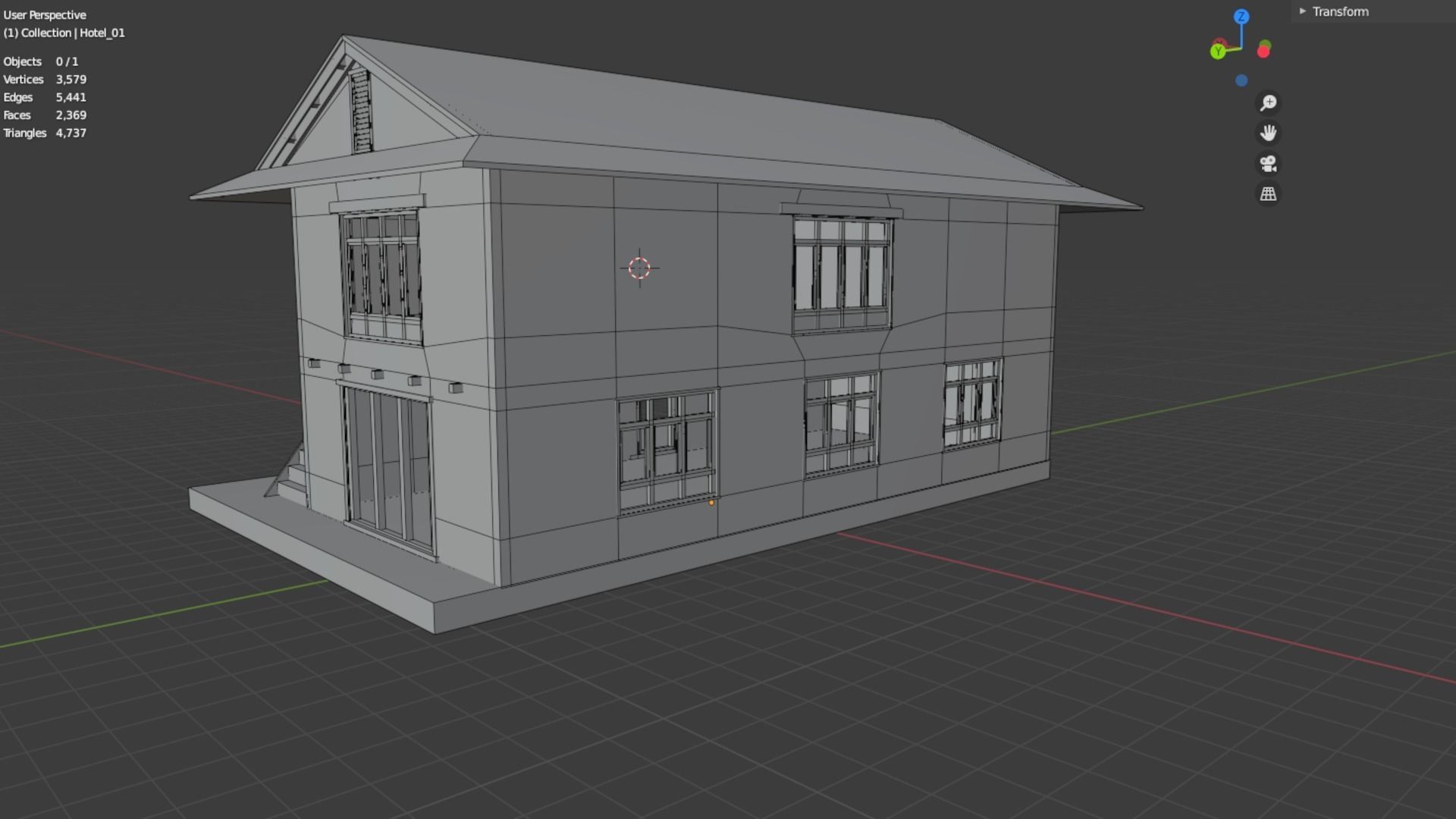 Mountain Hotel Low-poly 3D model_13