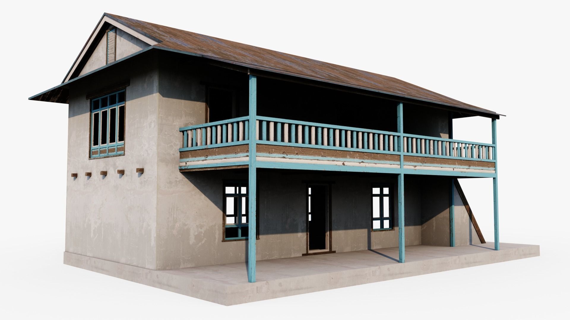 Mountain Hotel Low-poly 3D model_9