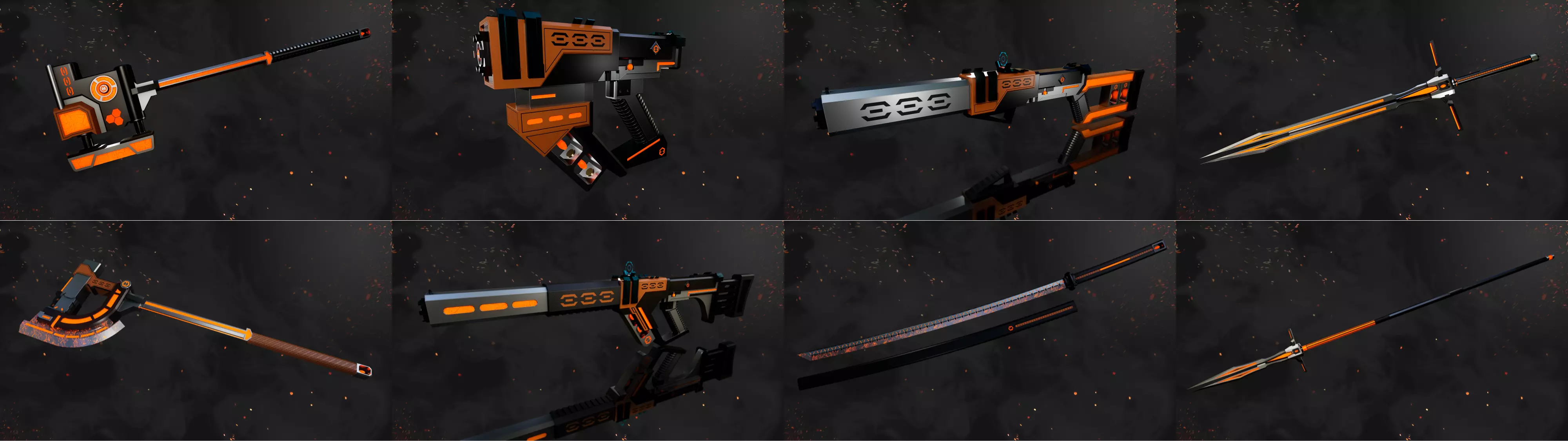 Future Sci-Fi Weapon Game-Ready Low-poly 3D model 3D Model Collection_0