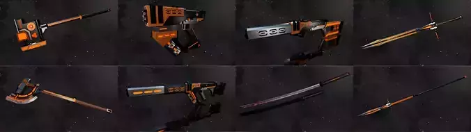 Future Sci-Fi Weapon Game-Ready Low-poly 3D model 3D Model Collection Future Sci-Fi Weapon Game-Ready Low-poly 3D model 3D Model Collection