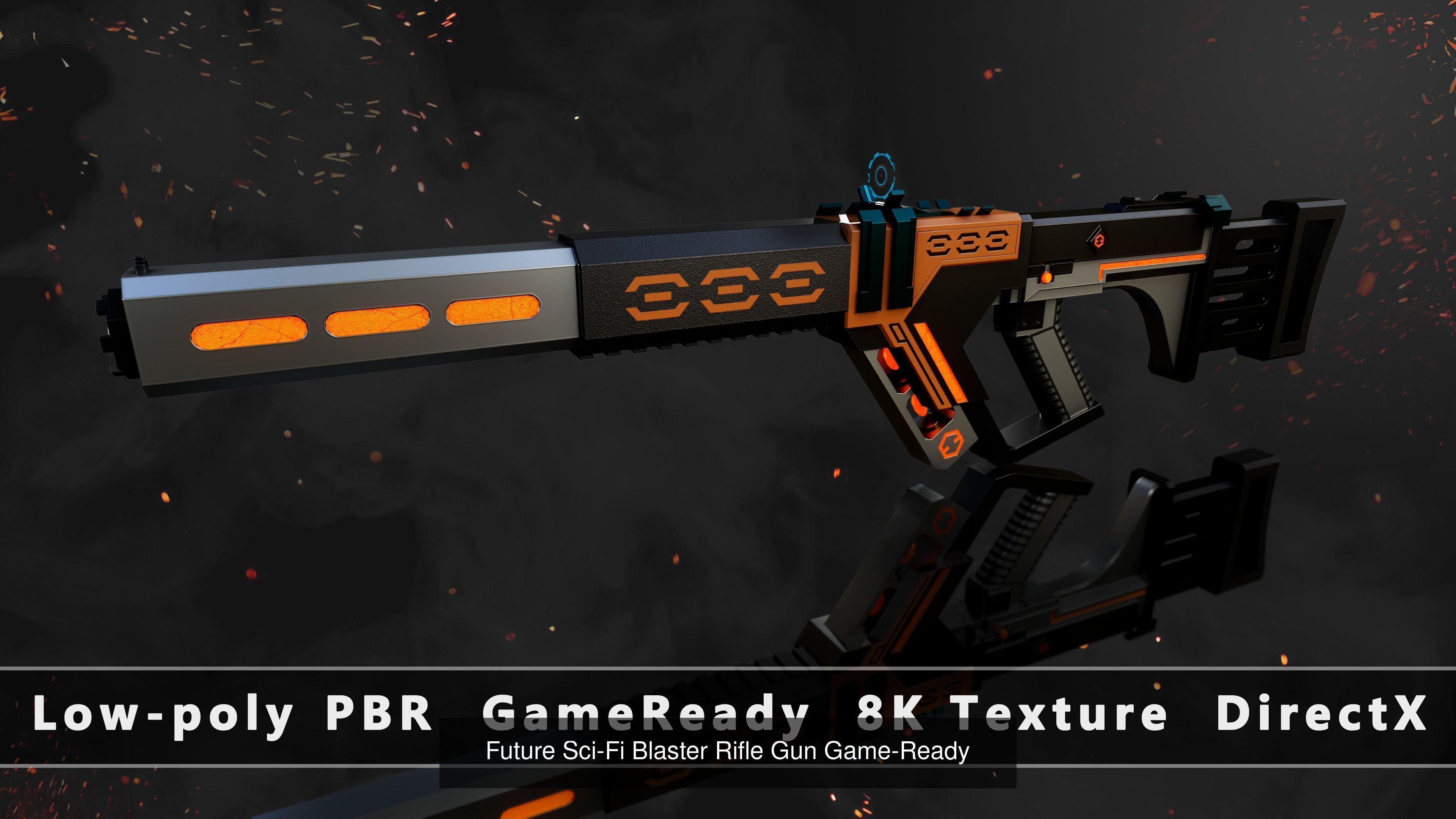 Future Sci-Fi Weapon Game-Ready Low-poly 3D model 3D Model Collection_12