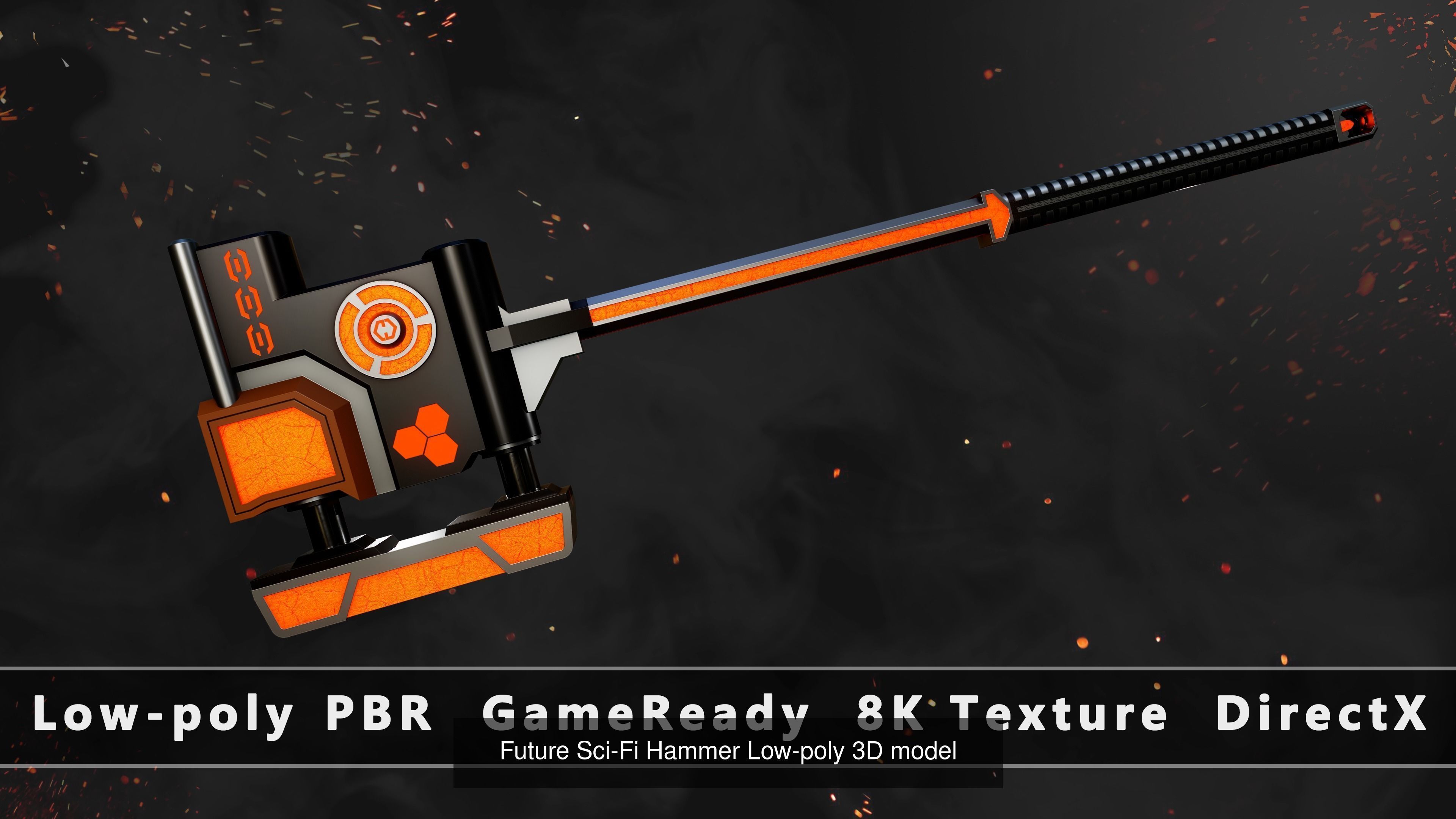 Future Sci-Fi Weapon Game-Ready Low-poly 3D model 3D Model Collection_16