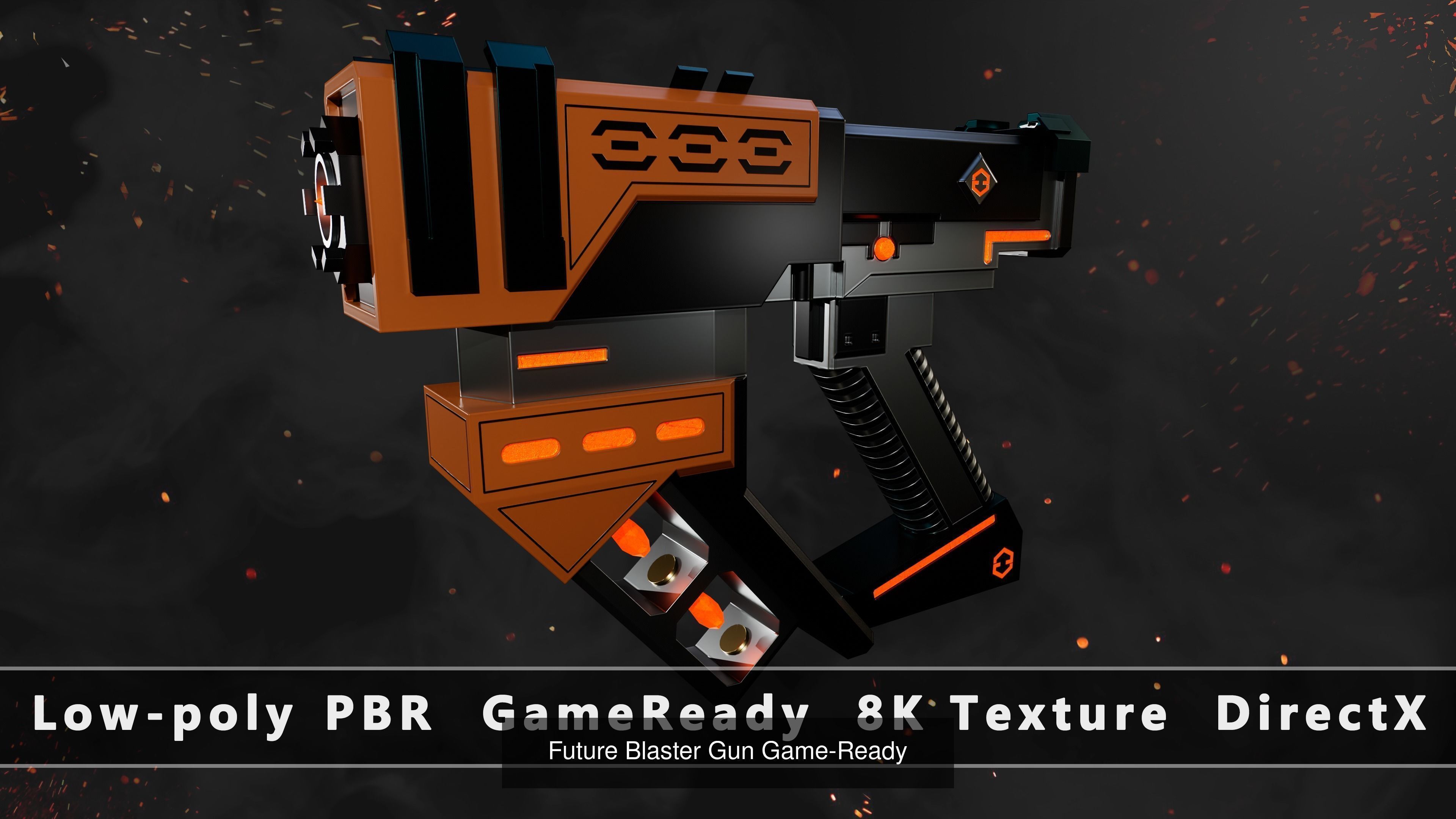 Future Sci-Fi Weapon Game-Ready Low-poly 3D model 3D Model Collection_10