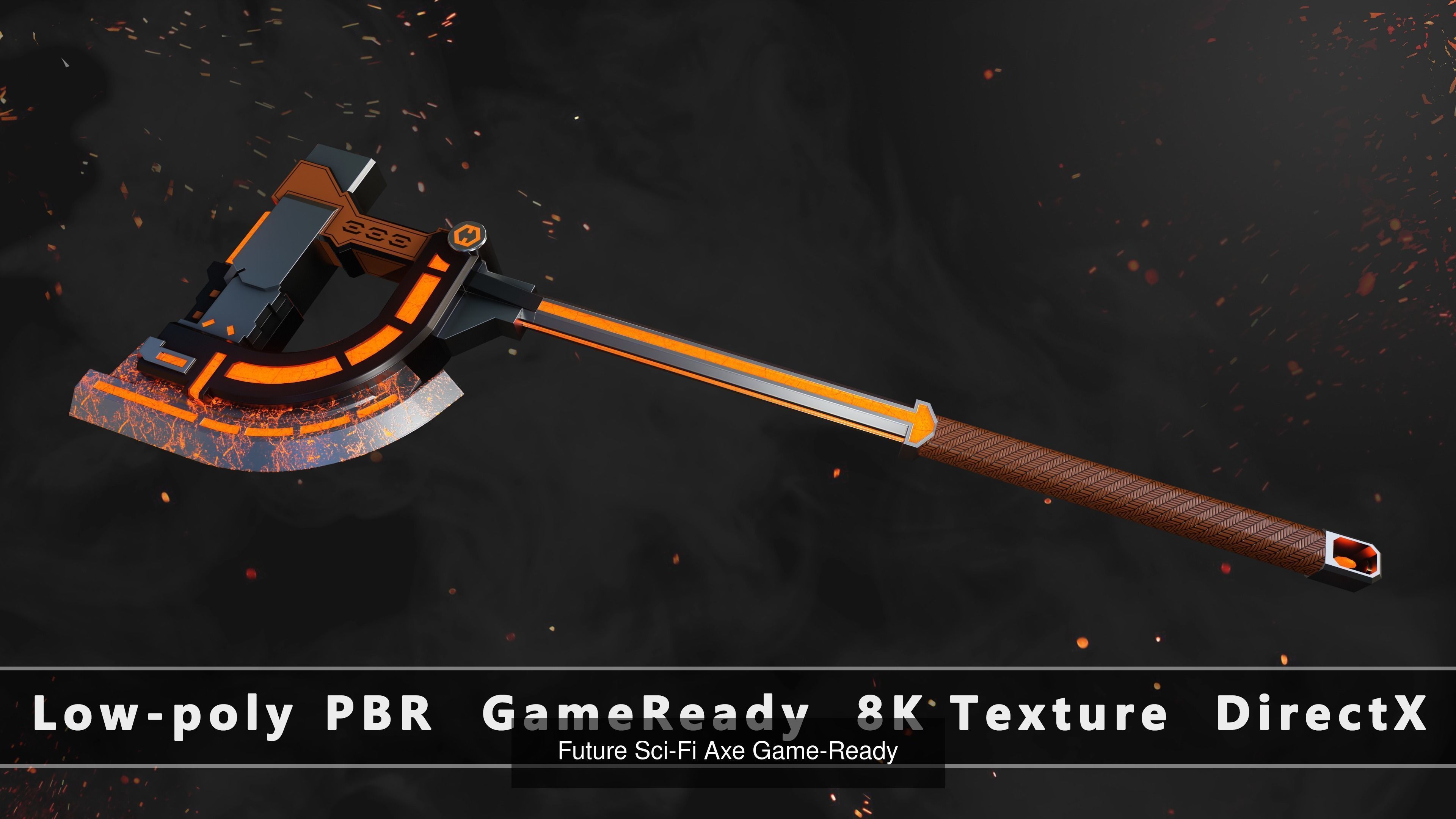 Future Sci-Fi Weapon Game-Ready Low-poly 3D model 3D Model Collection_9