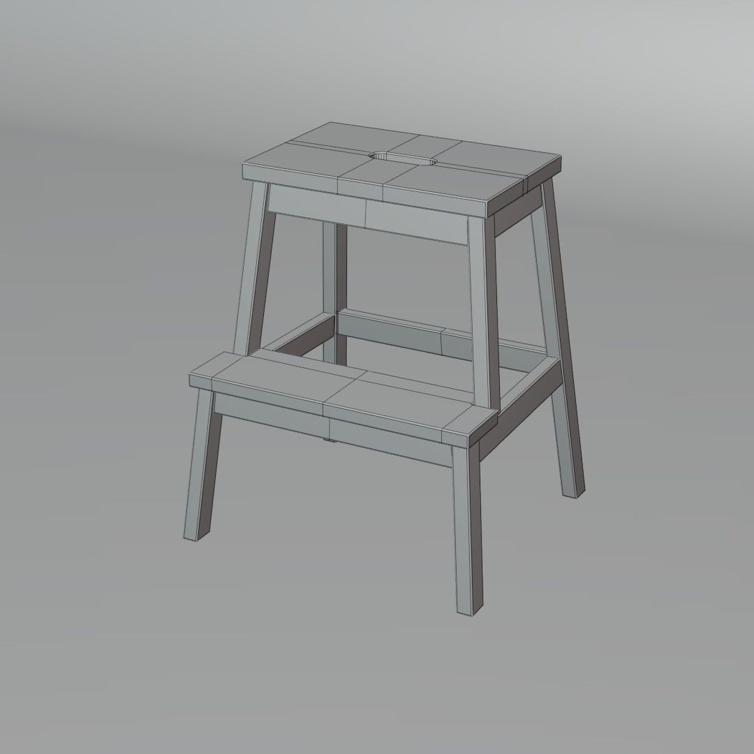 BEKVAM Ikea Stepladder 3D model_6