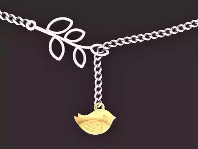  lightweight pendant bird and twig with leaves without stones
