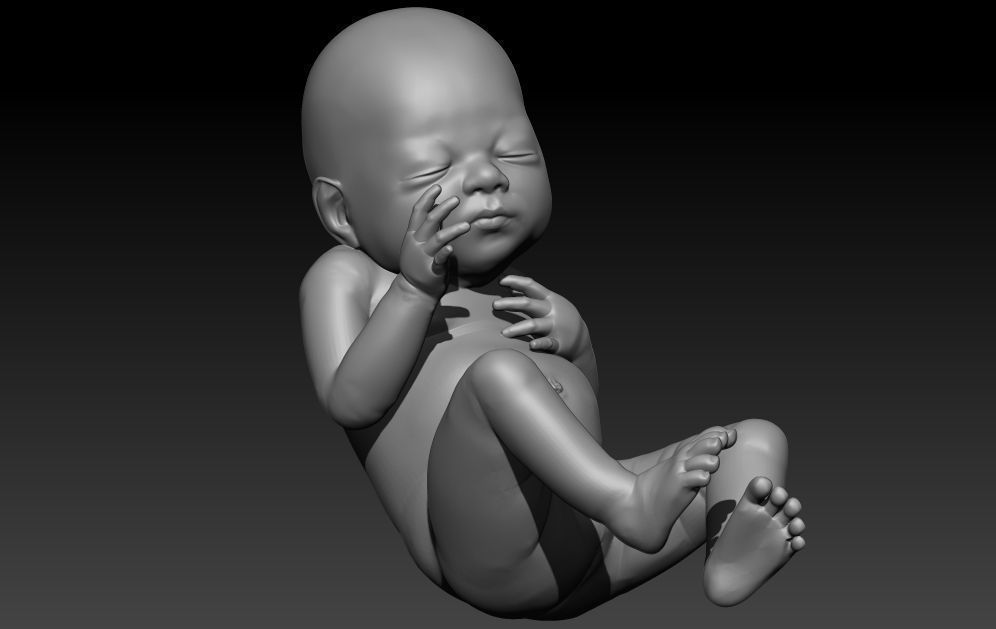 New born baby  boy girl 3d model for 3d printing 3D print model 3D Model Collection_6
