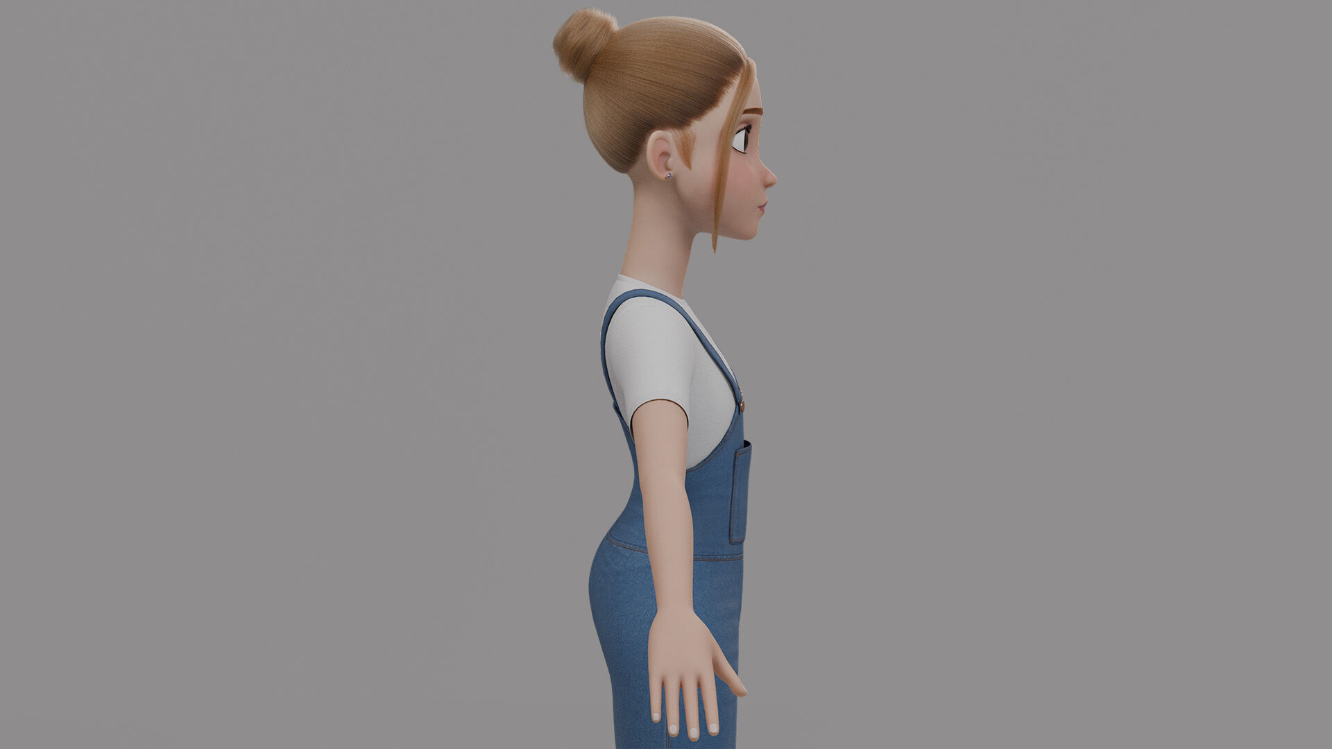 Teen Stylized Girl Rigged Low-poly 3D model_12