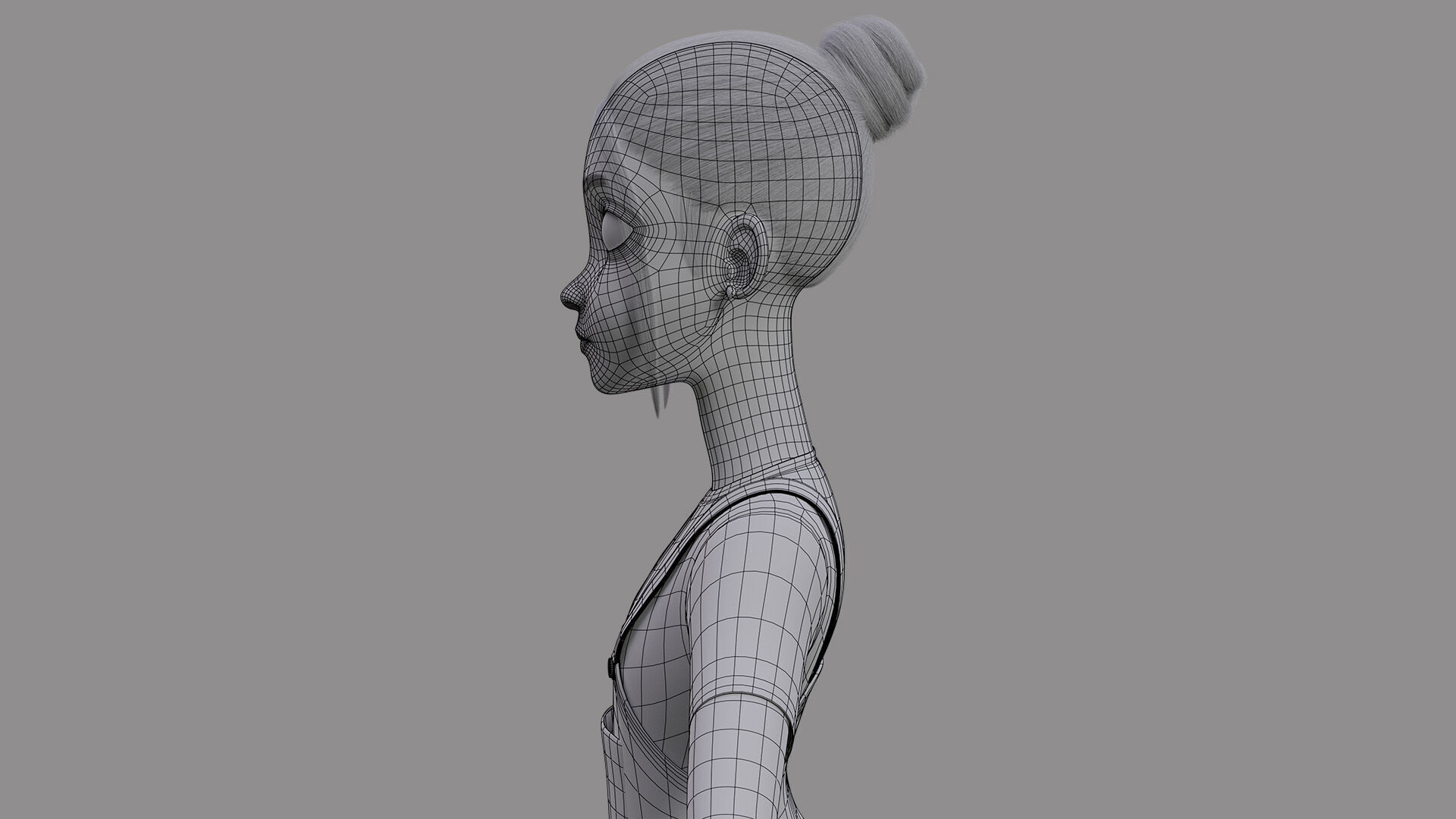 Teen Stylized Girl Rigged Low-poly 3D model_25