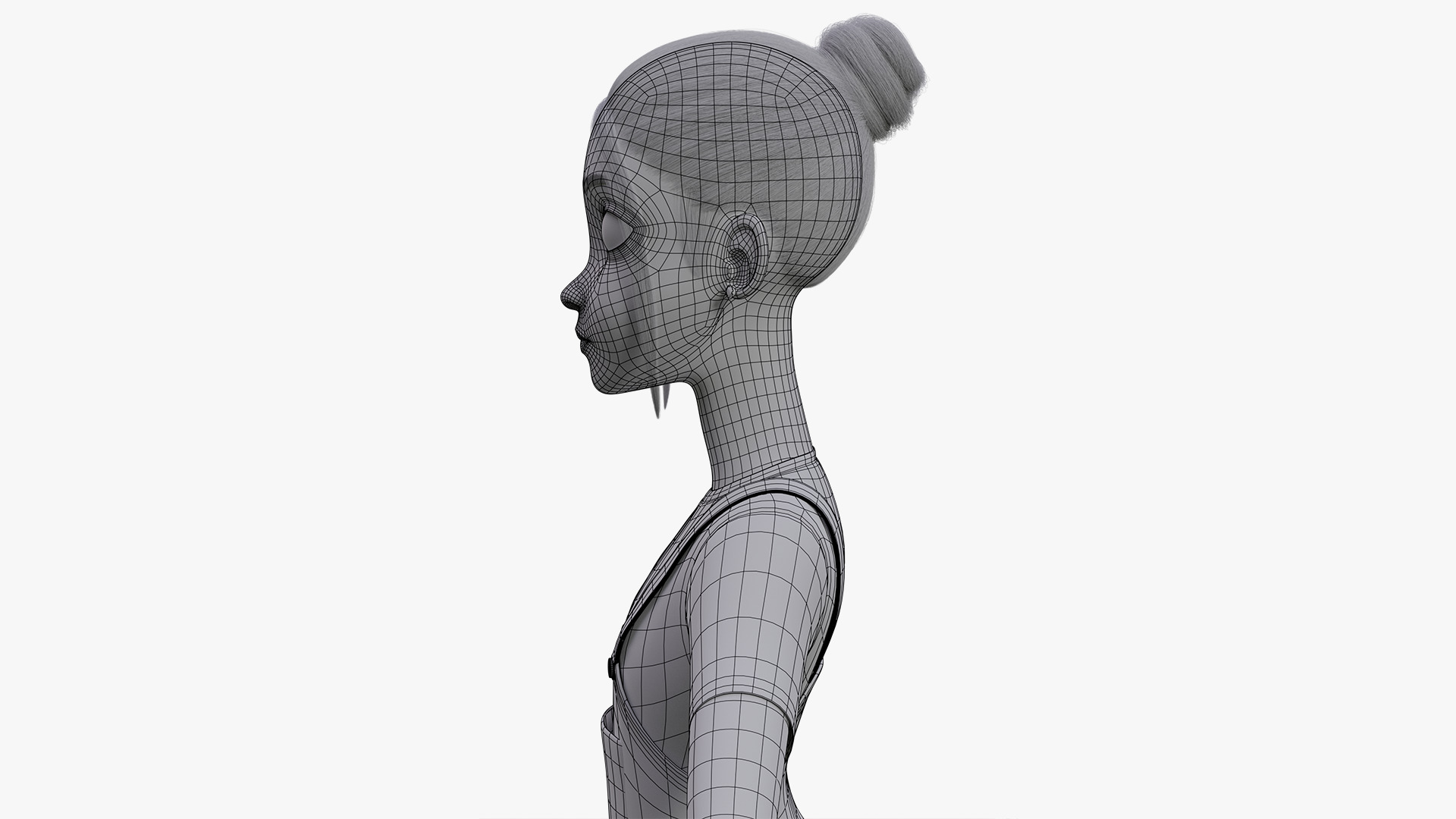 Teen Stylized Girl Rigged Low-poly 3D model_38