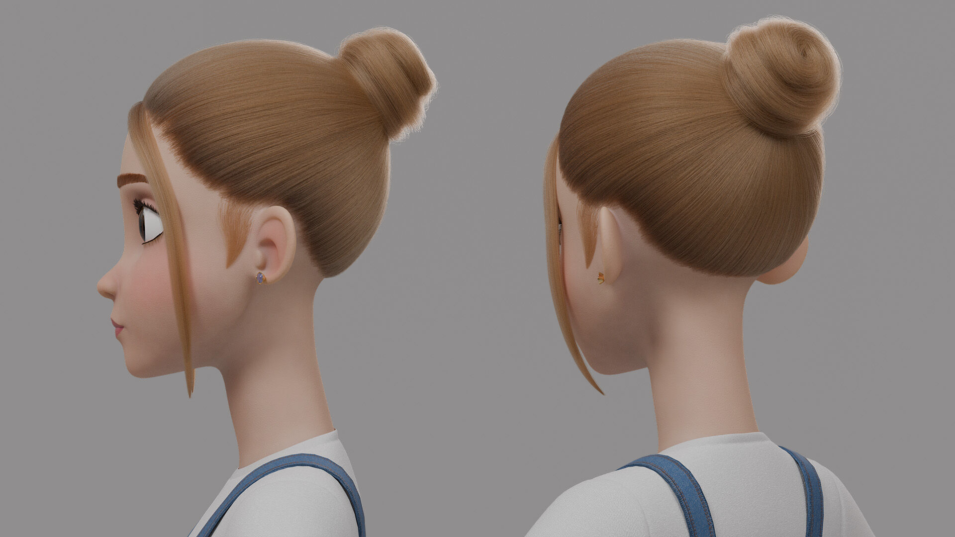 Teen Stylized Girl Rigged Low-poly 3D model_7