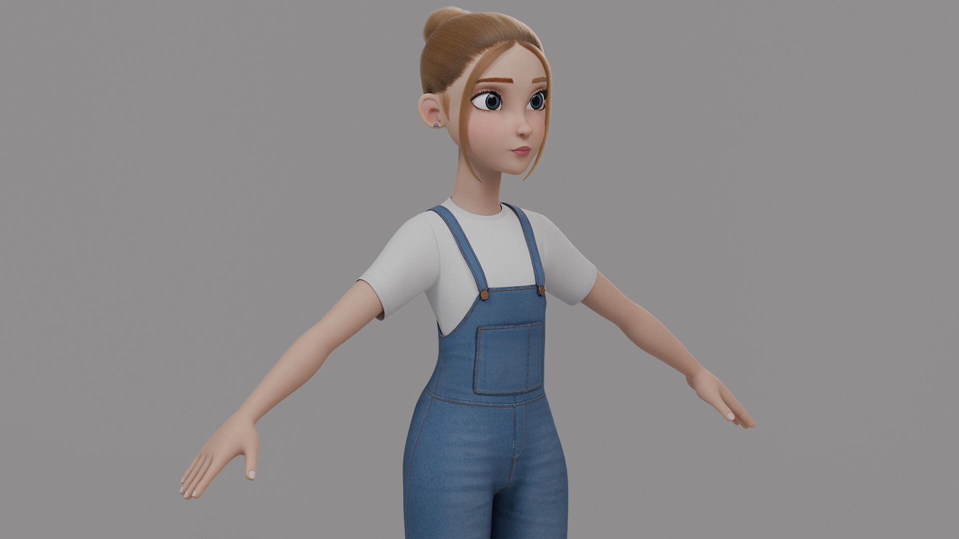 Teen Stylized Girl Rigged Low-poly 3D model_18
