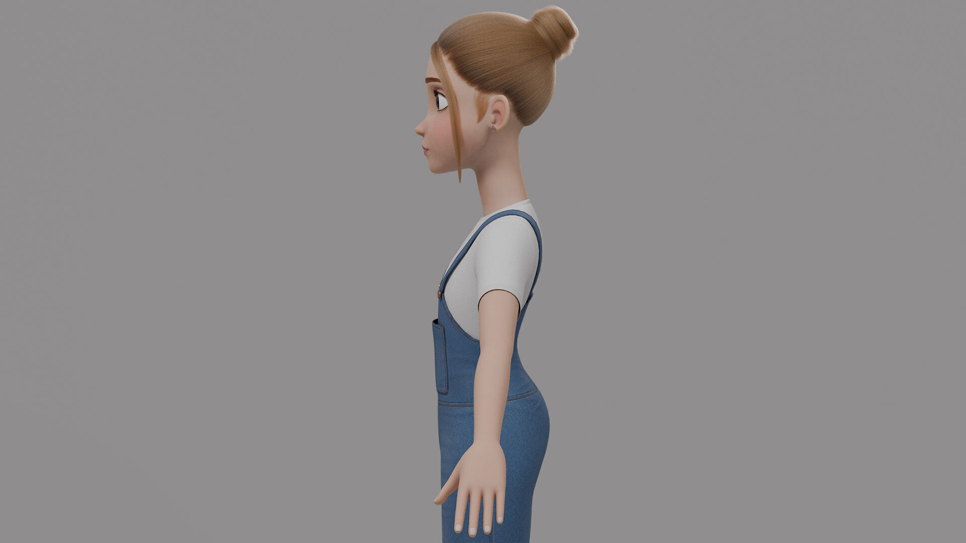 Teen Stylized Girl Rigged Low-poly 3D model_14