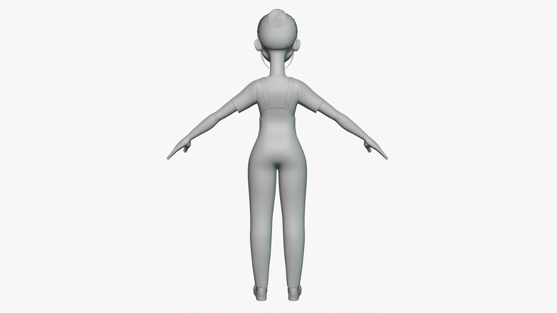 Teen Stylized Girl Rigged Low-poly 3D model_27