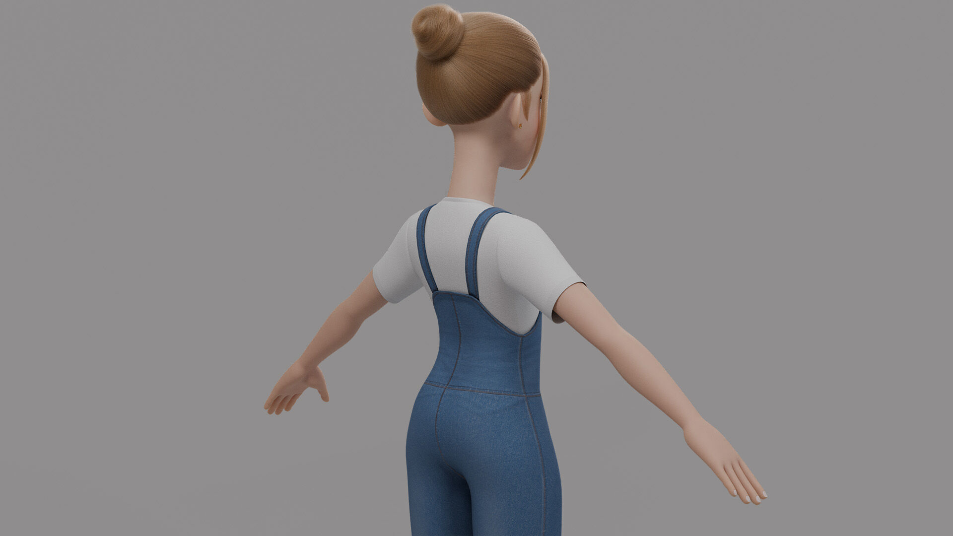 Teen Stylized Girl Rigged Low-poly 3D model_17