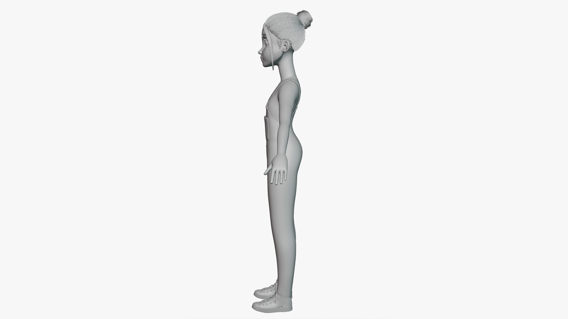 Teen Stylized Girl Rigged Low-poly 3D model_34