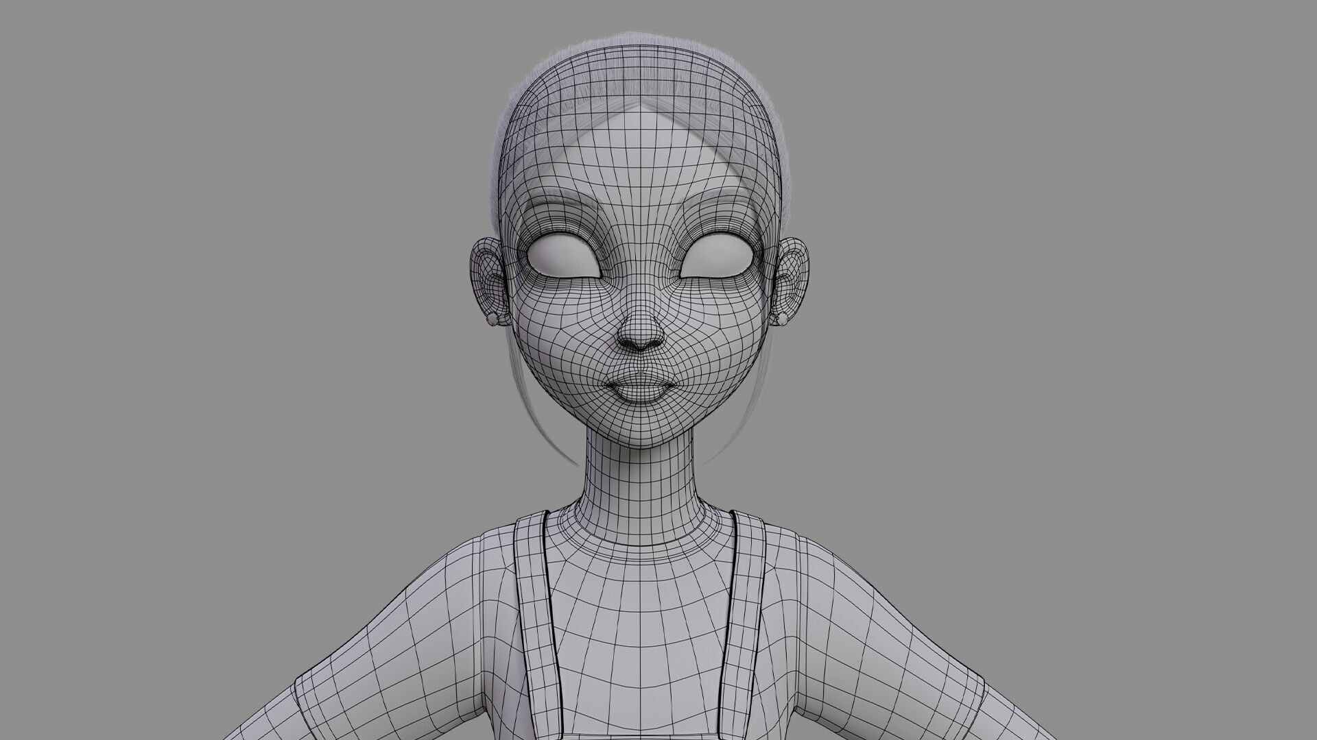 Teen Stylized Girl Rigged Low-poly 3D model_24