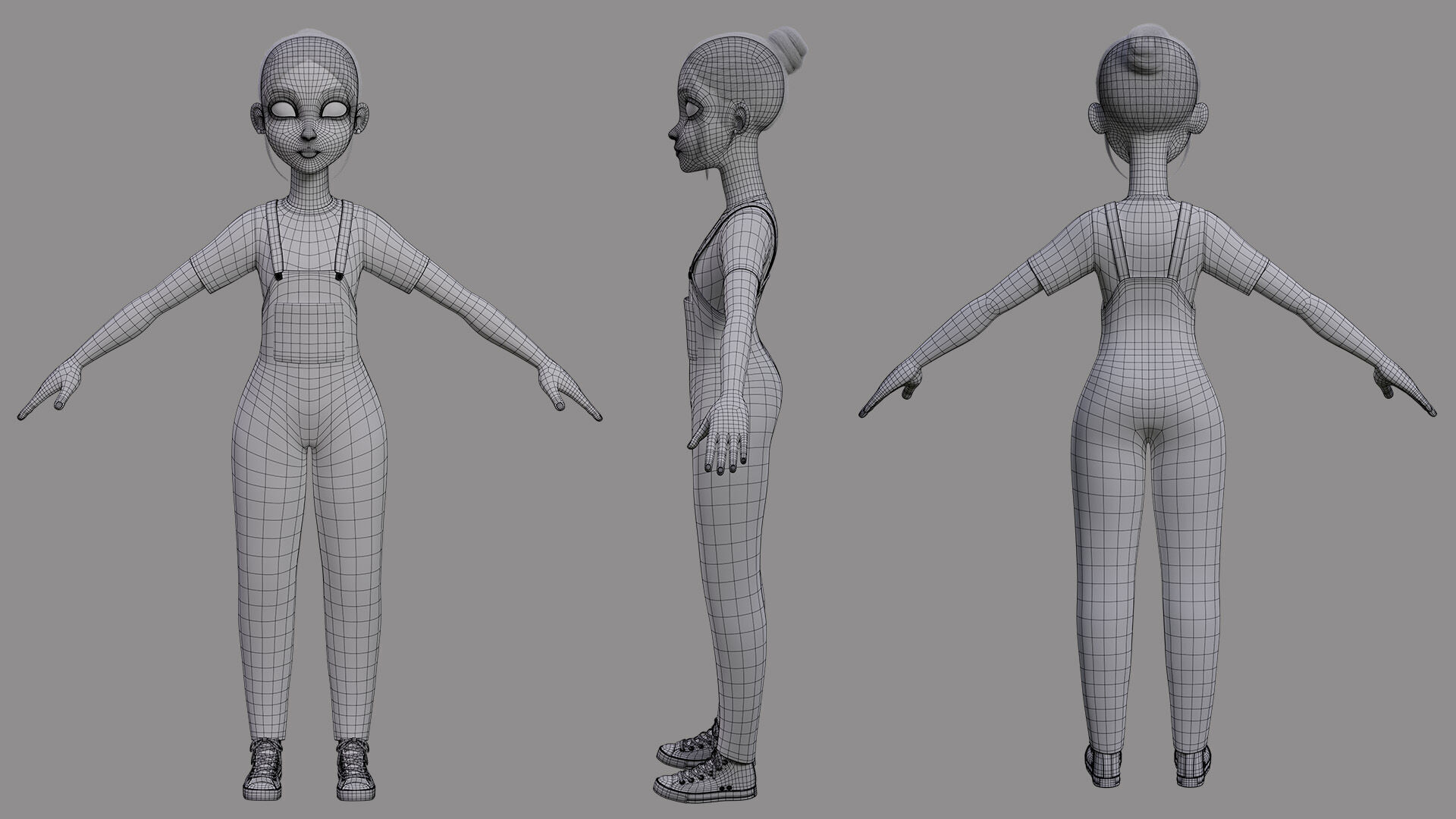 Teen Stylized Girl Rigged Low-poly 3D model_23