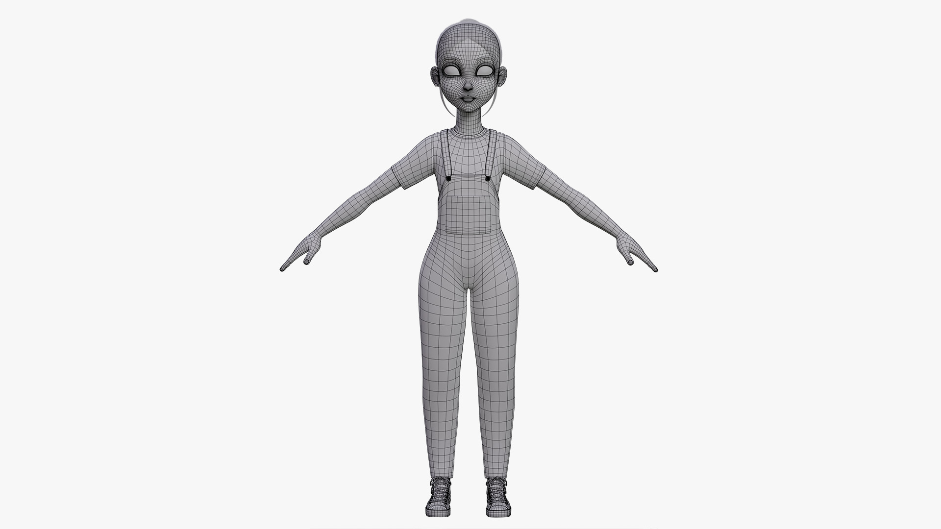 Teen Stylized Girl Rigged Low-poly 3D model_39