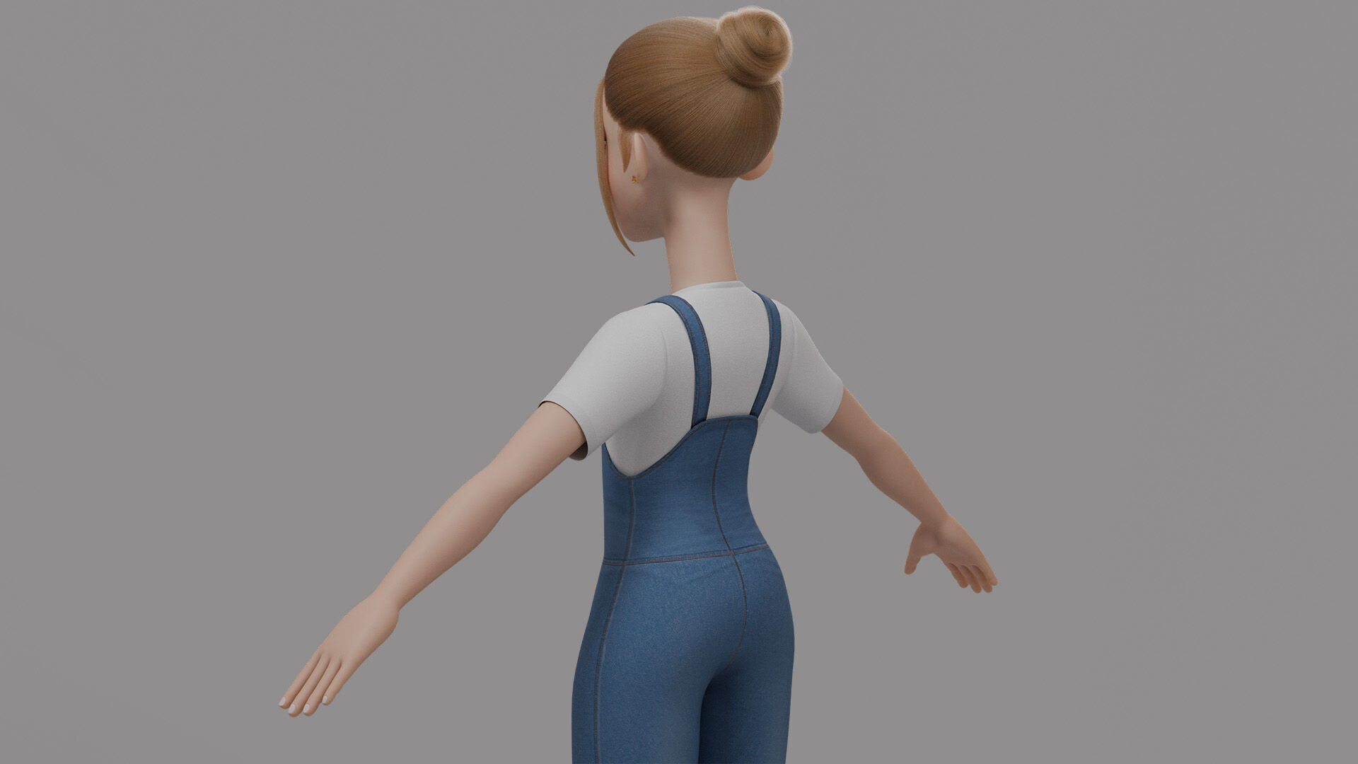 Teen Stylized Girl Rigged Low-poly 3D model_15