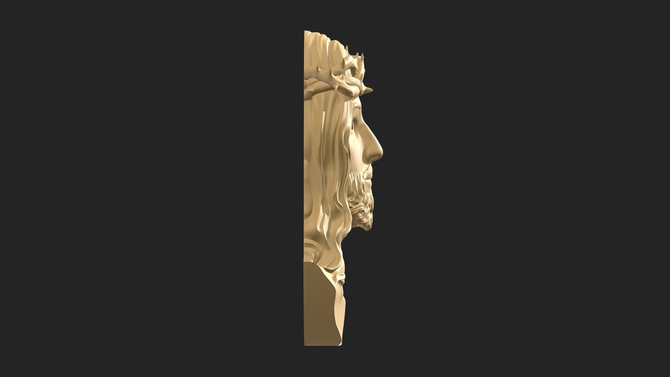 Jesus head pendant 3D print model_3