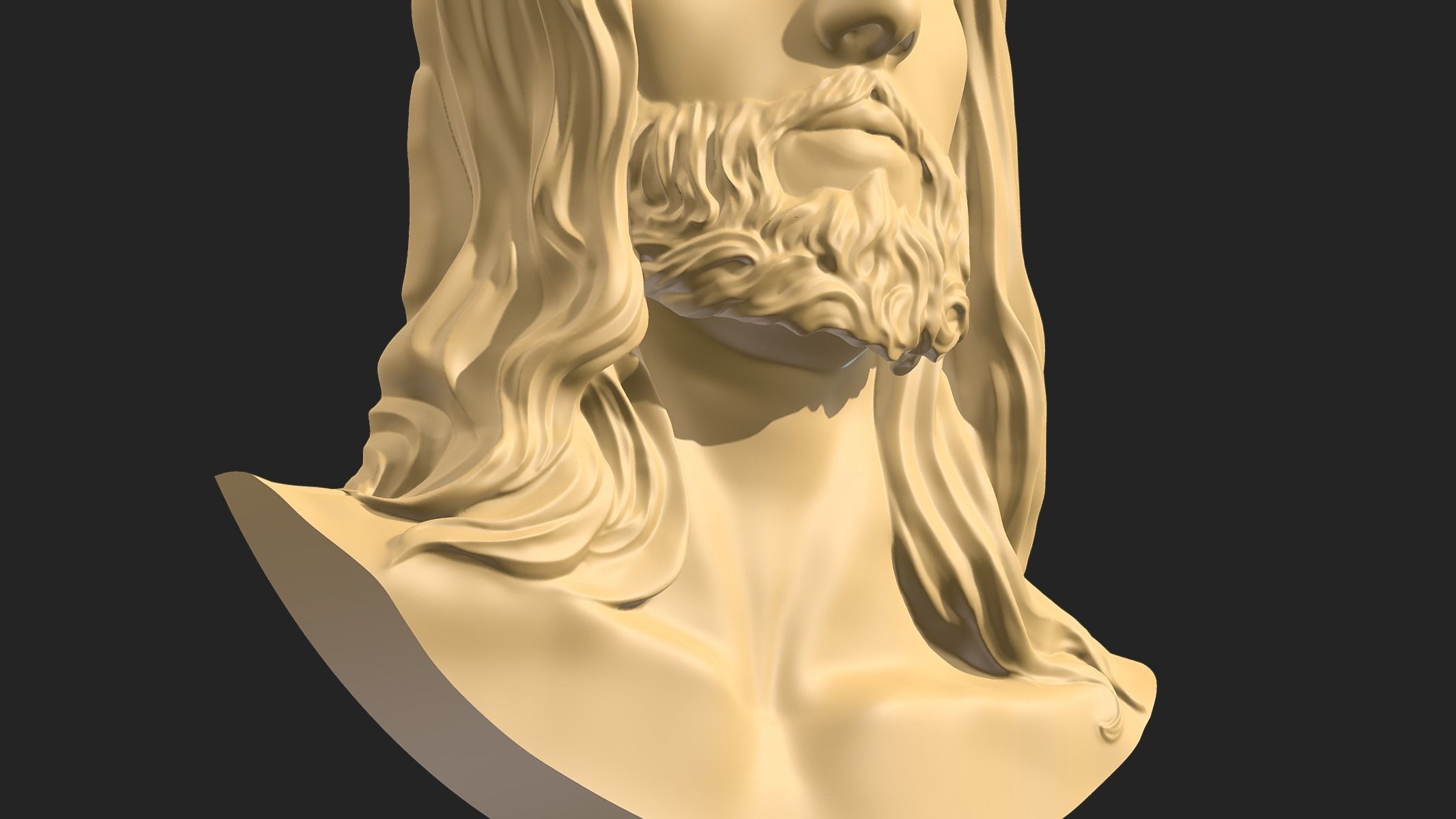 Jesus head pendant 3D print model_4