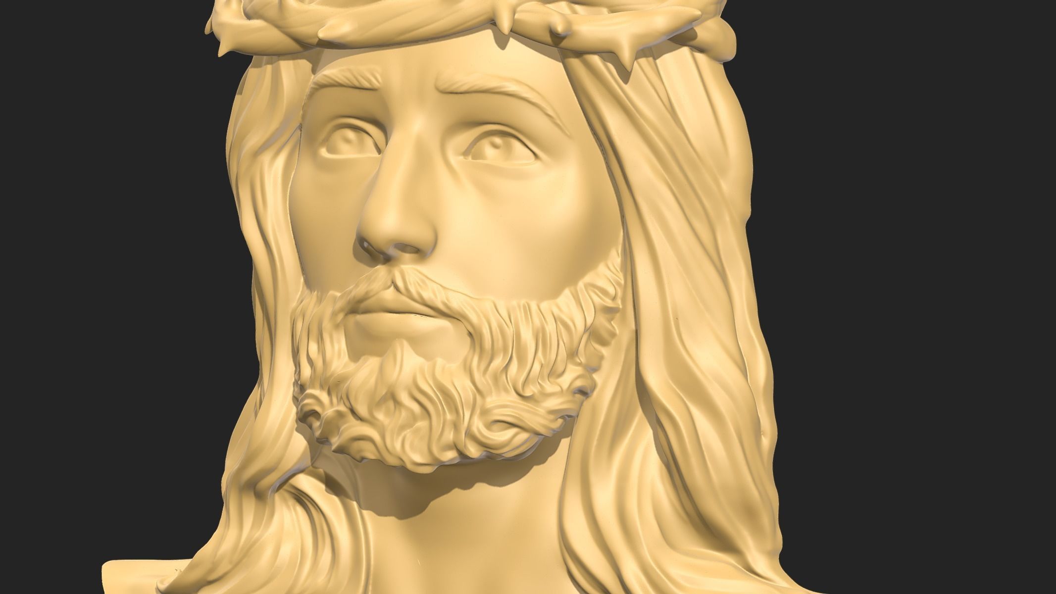 Jesus head pendant 3D print model_10