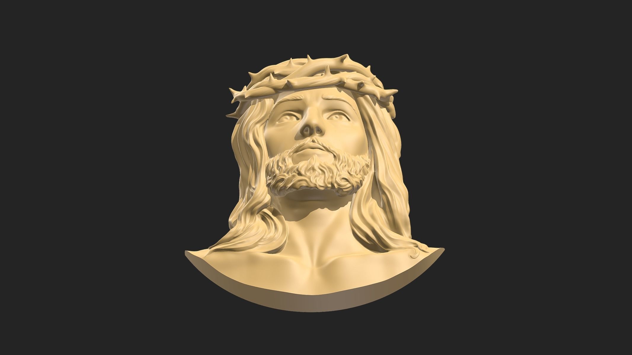 Jesus head pendant 3D print model_8