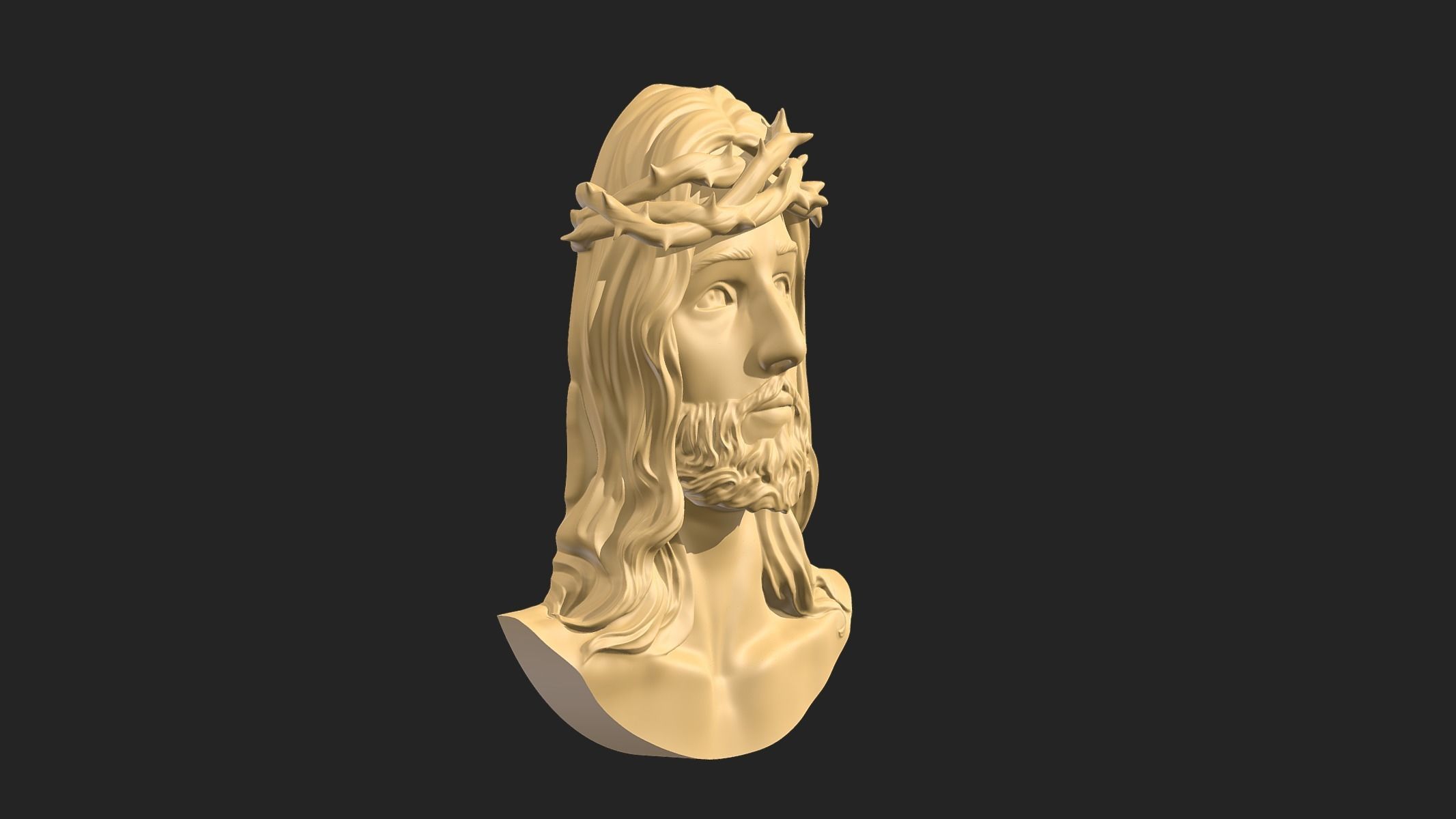 Jesus head pendant 3D print model_5