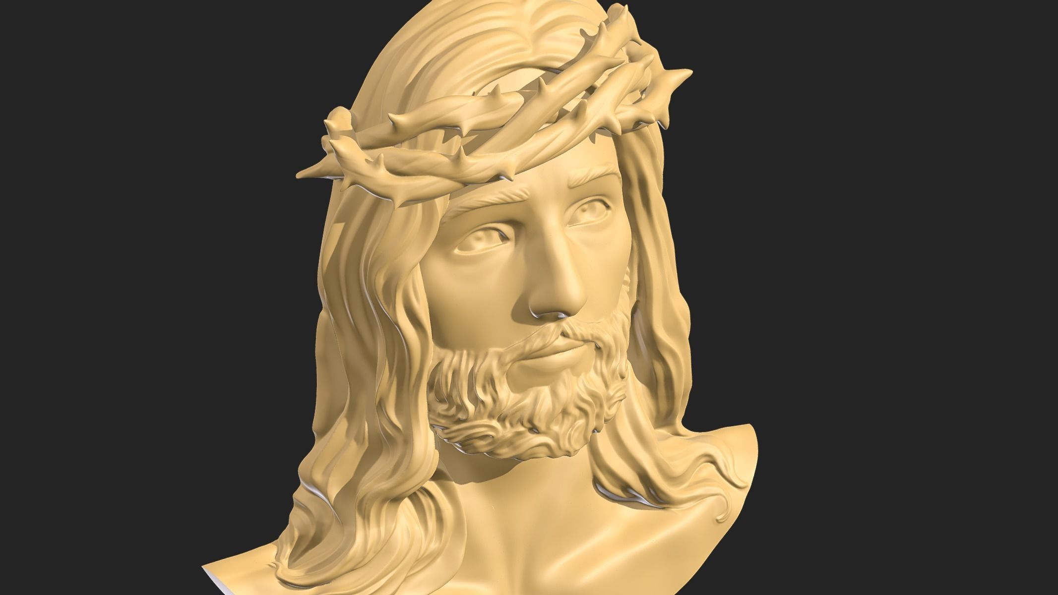 Jesus head pendant 3D print model_11