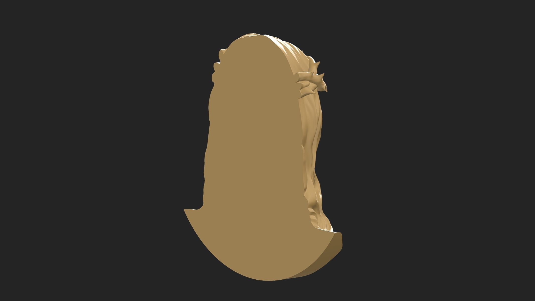 Jesus head pendant 3D print model_7