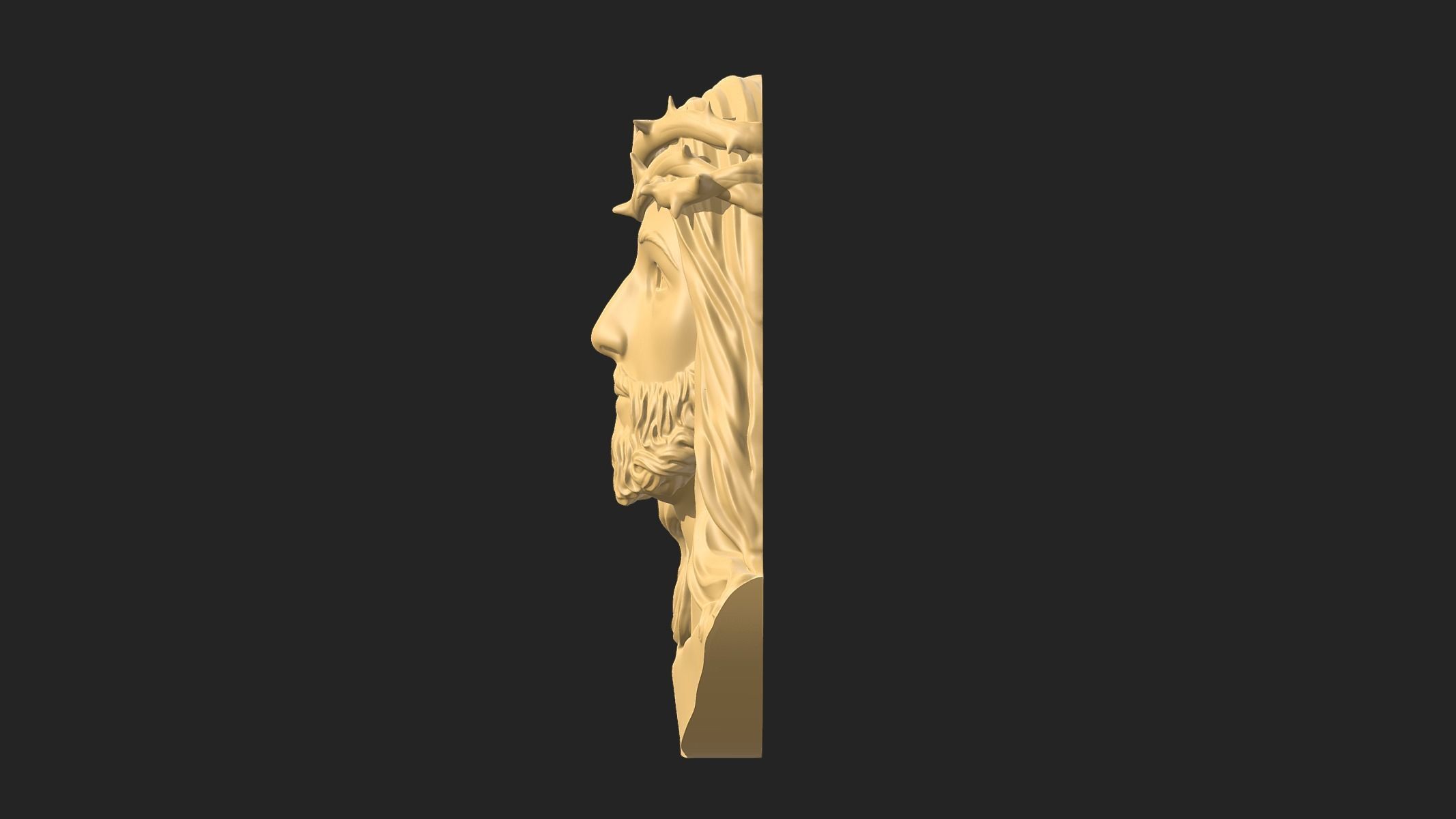 Jesus head pendant 3D print model_12