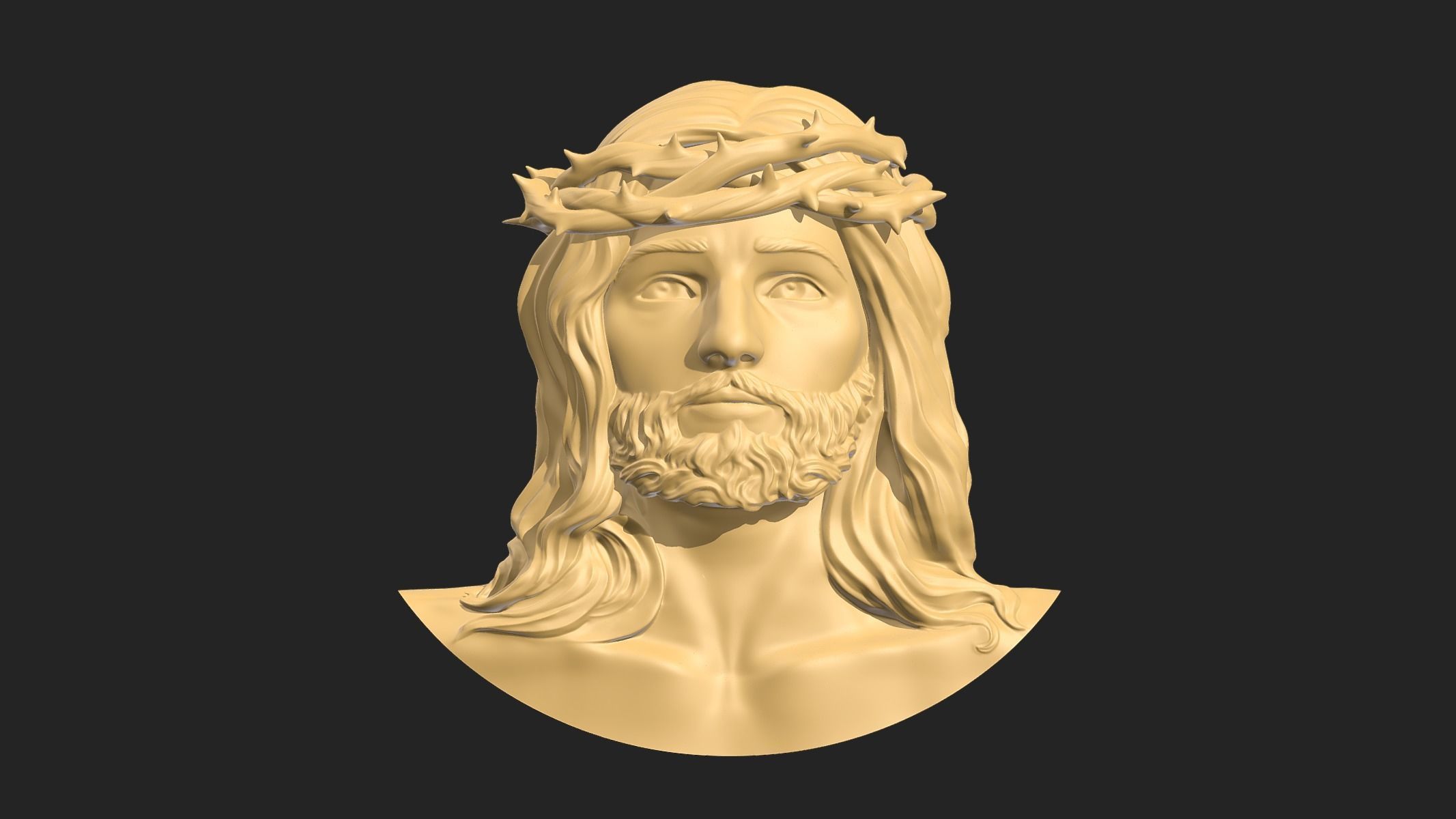 Jesus head pendant 3D print model_1