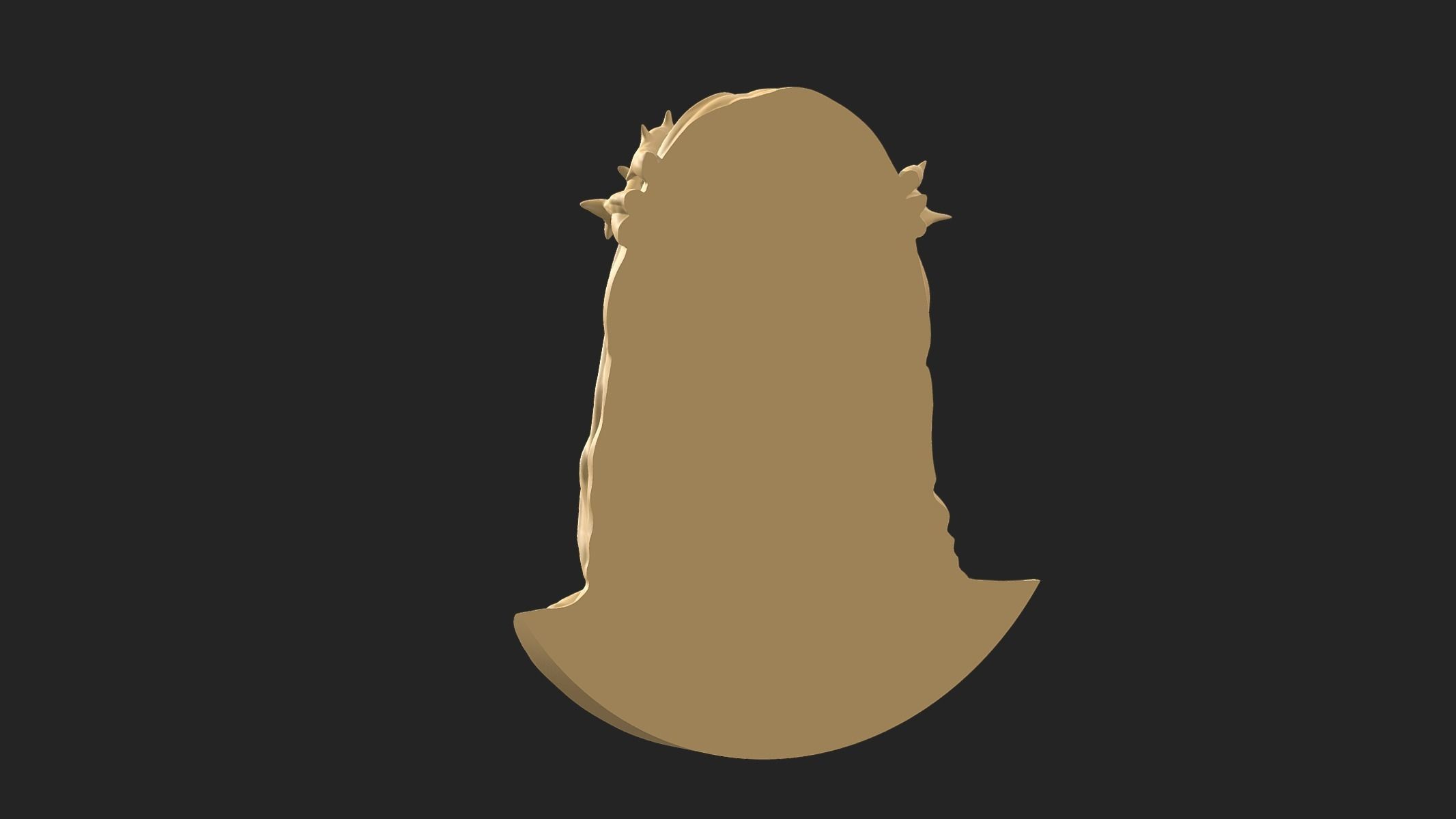 Jesus head pendant 3D print model_6