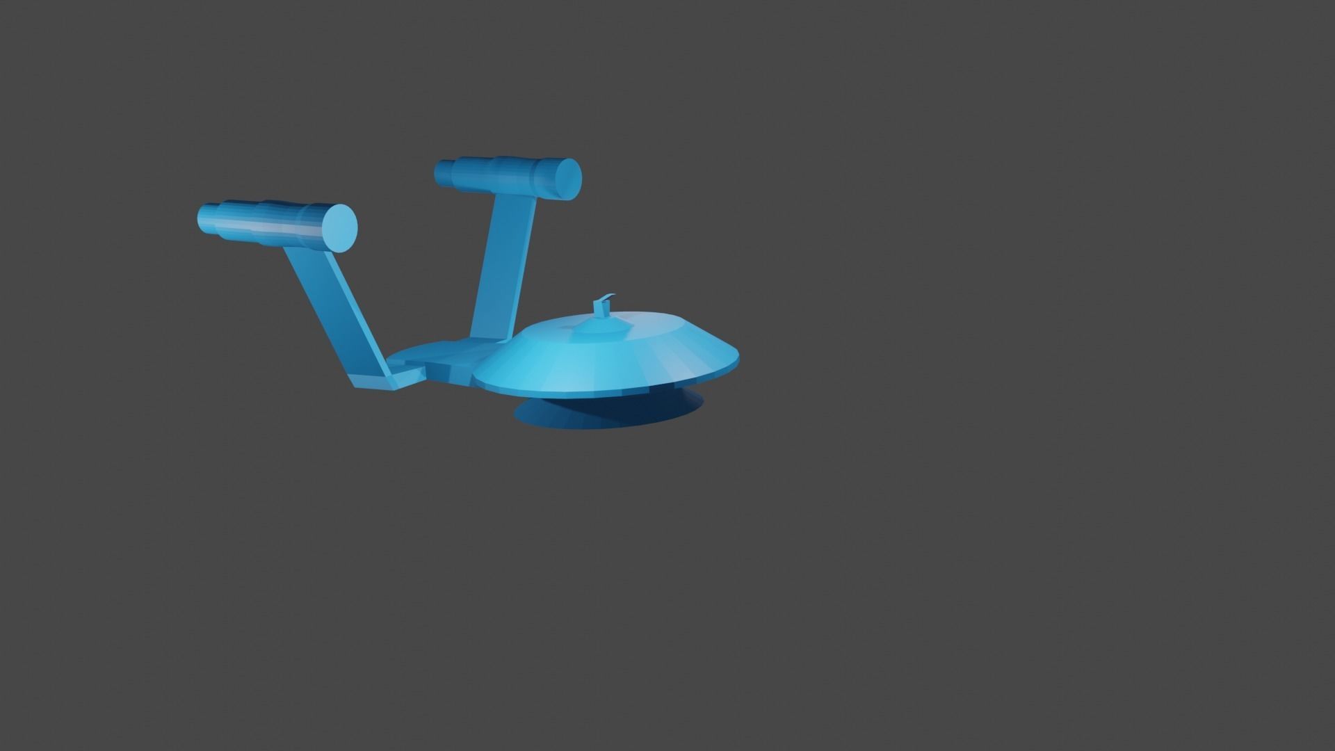 Blue ship 3D model_2
