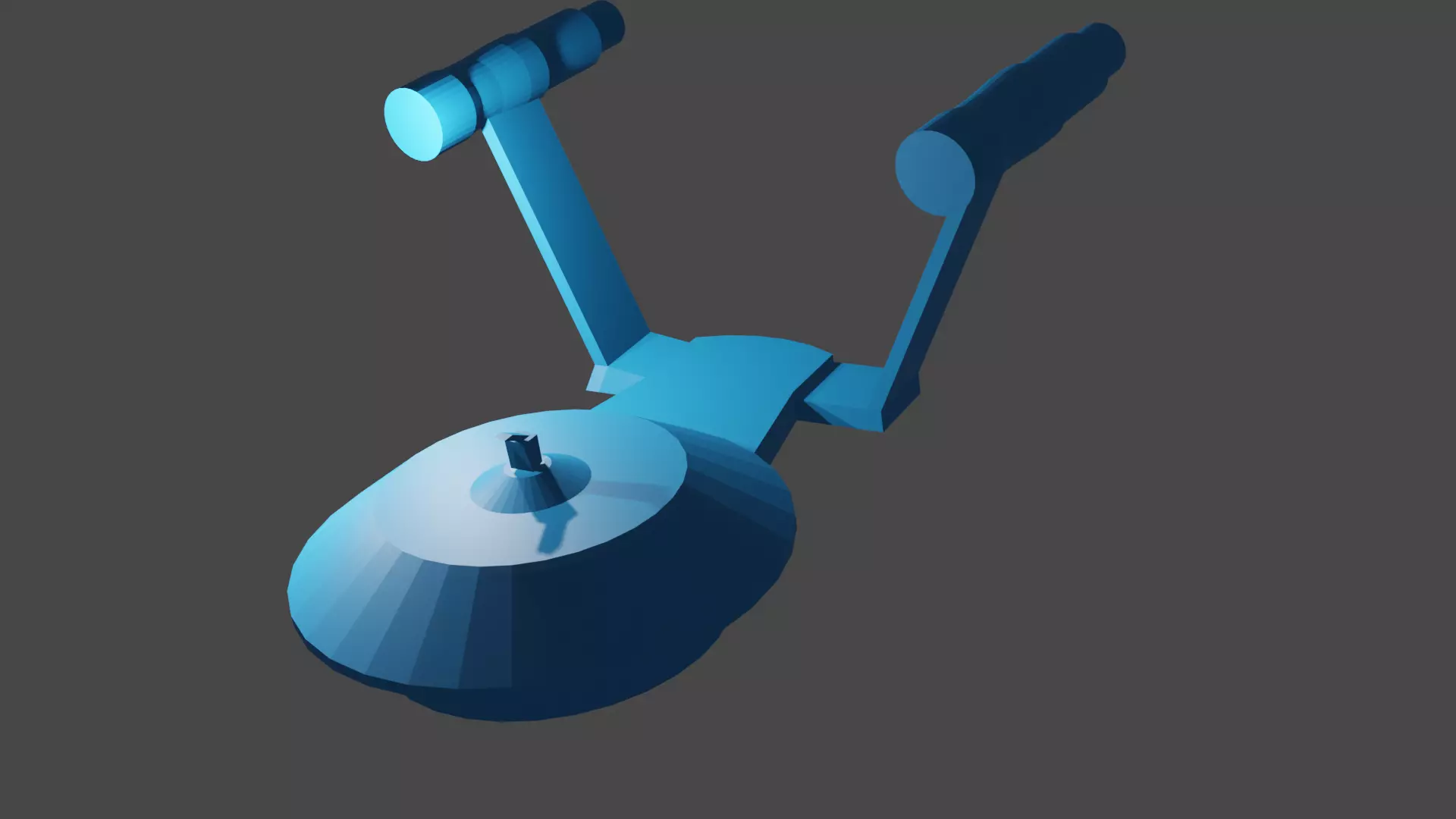 Blue ship 3D model_0