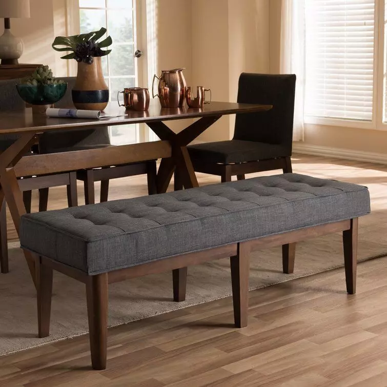 Fielden Mid Century Wood Entryway Bench 3D model_0