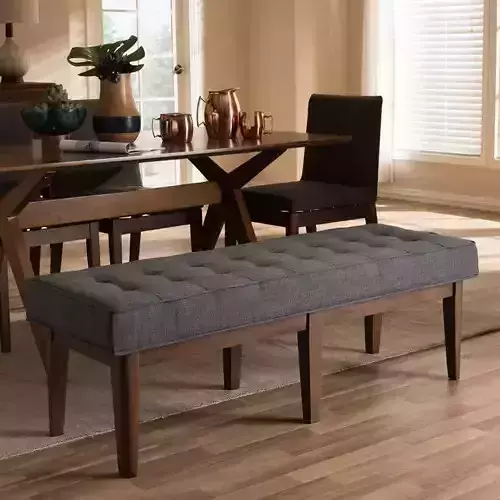 Fielden Mid Century Wood Entryway Bench 3D model